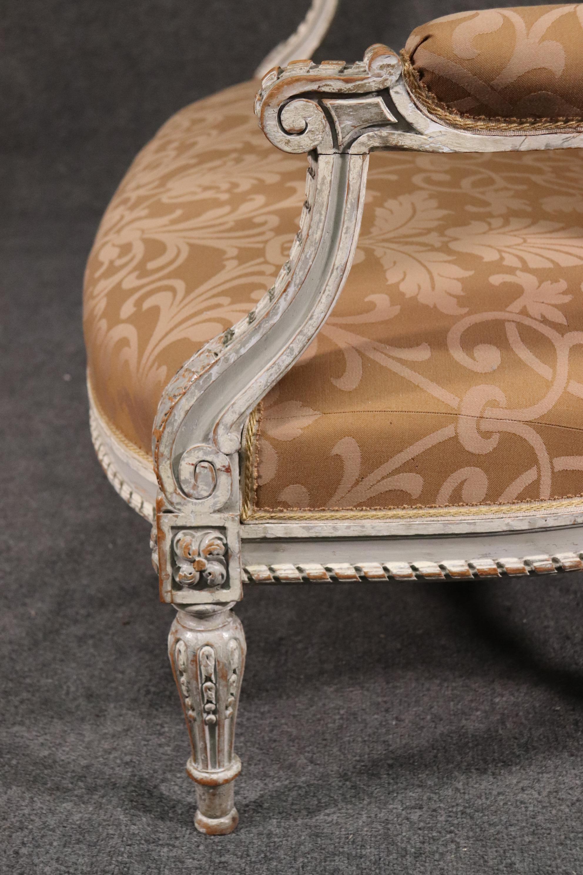 1930s Era French Painted Oval Back Louis XVI Settee Canape 1