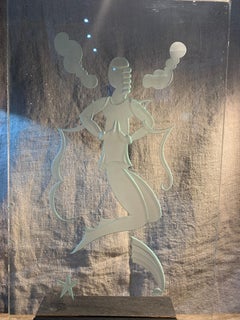 1930s etched glass panels with dancing figures