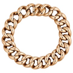 Vintage 1930s European Chain Link Rose Gold Bracelet