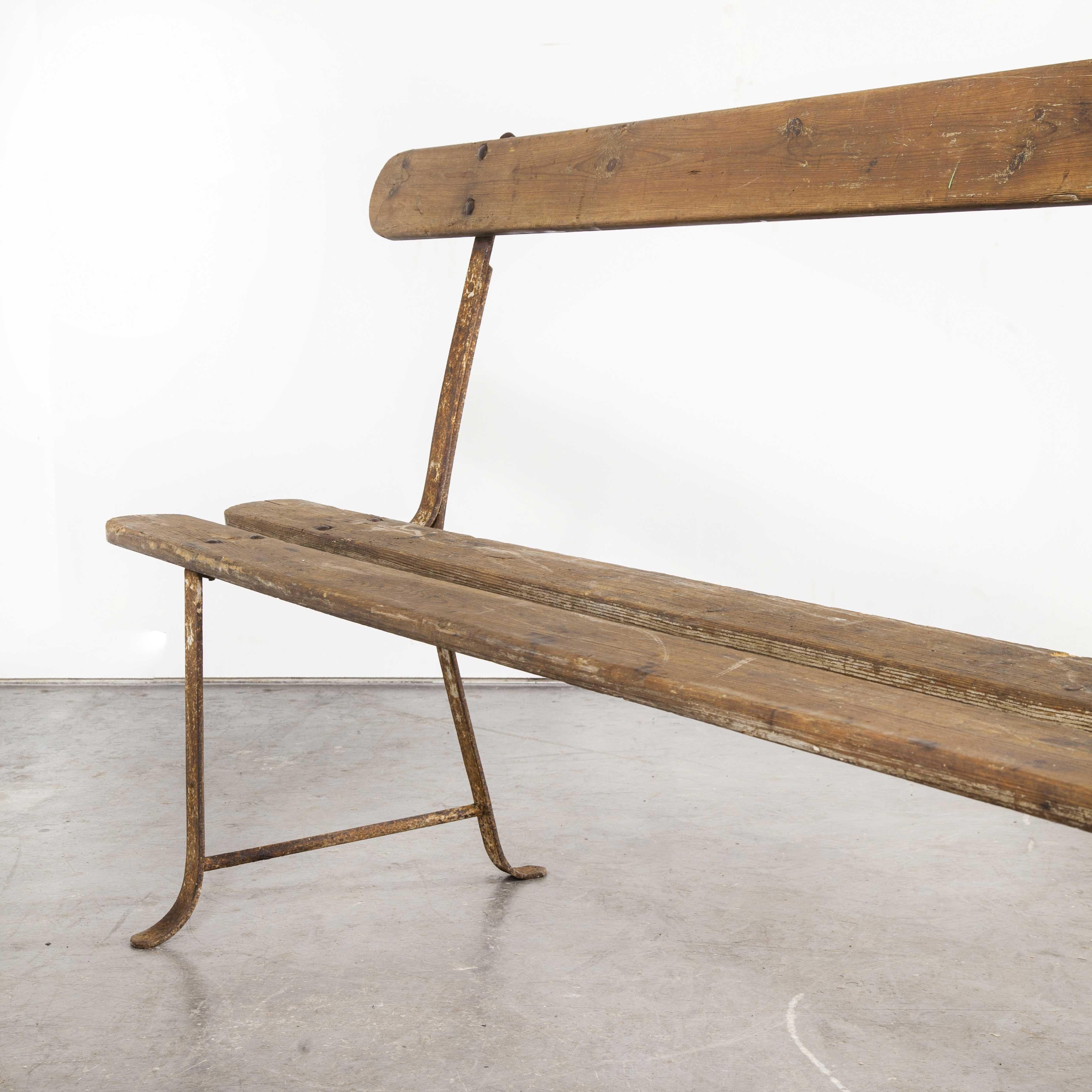 1930s Exceptionally Long Original French Monastery Bench, Four Metre 'Bench 2' In Good Condition In Hook, Hampshire