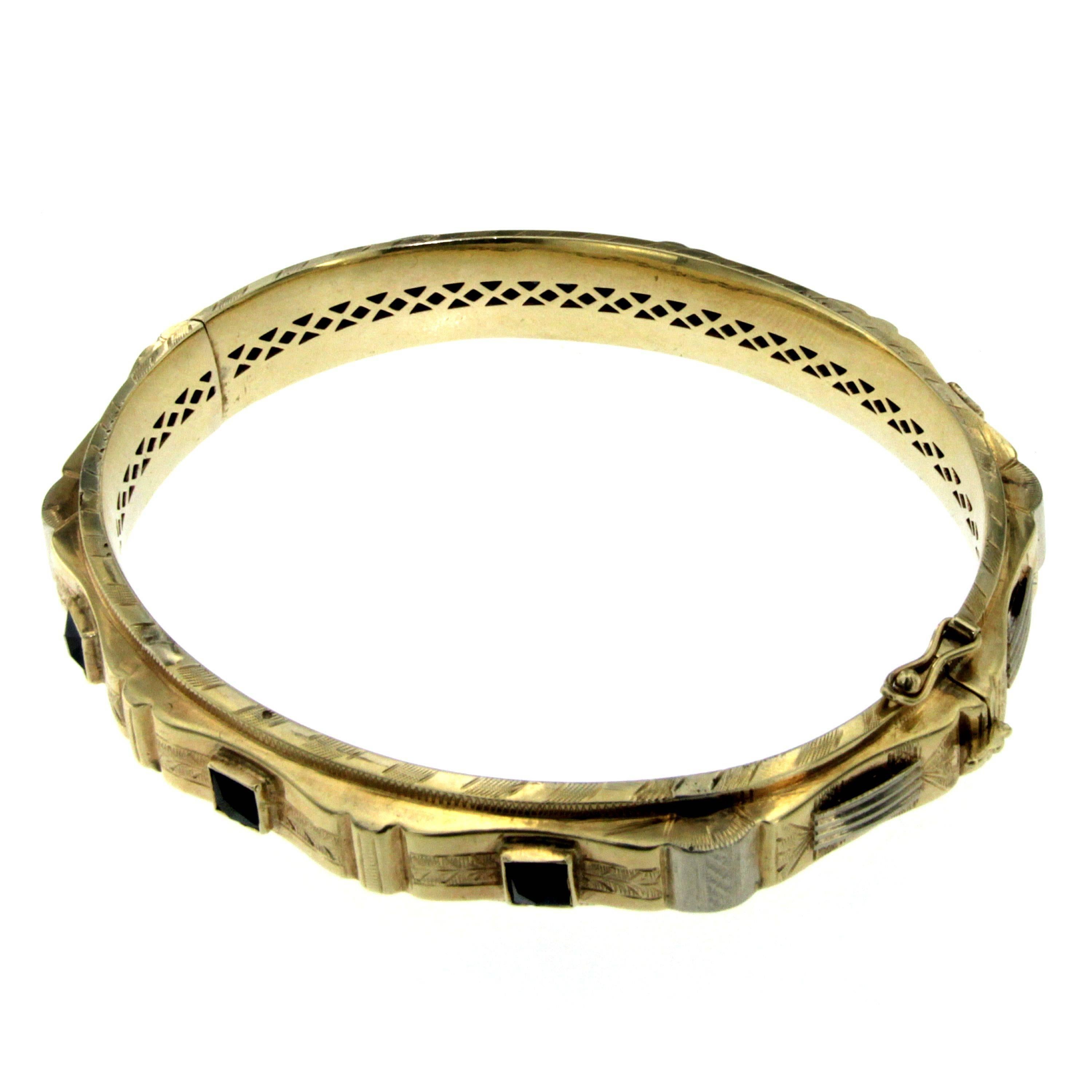Bracelet jonc Fasces Lictorii en or et Fasces des années 1930 en vente 1