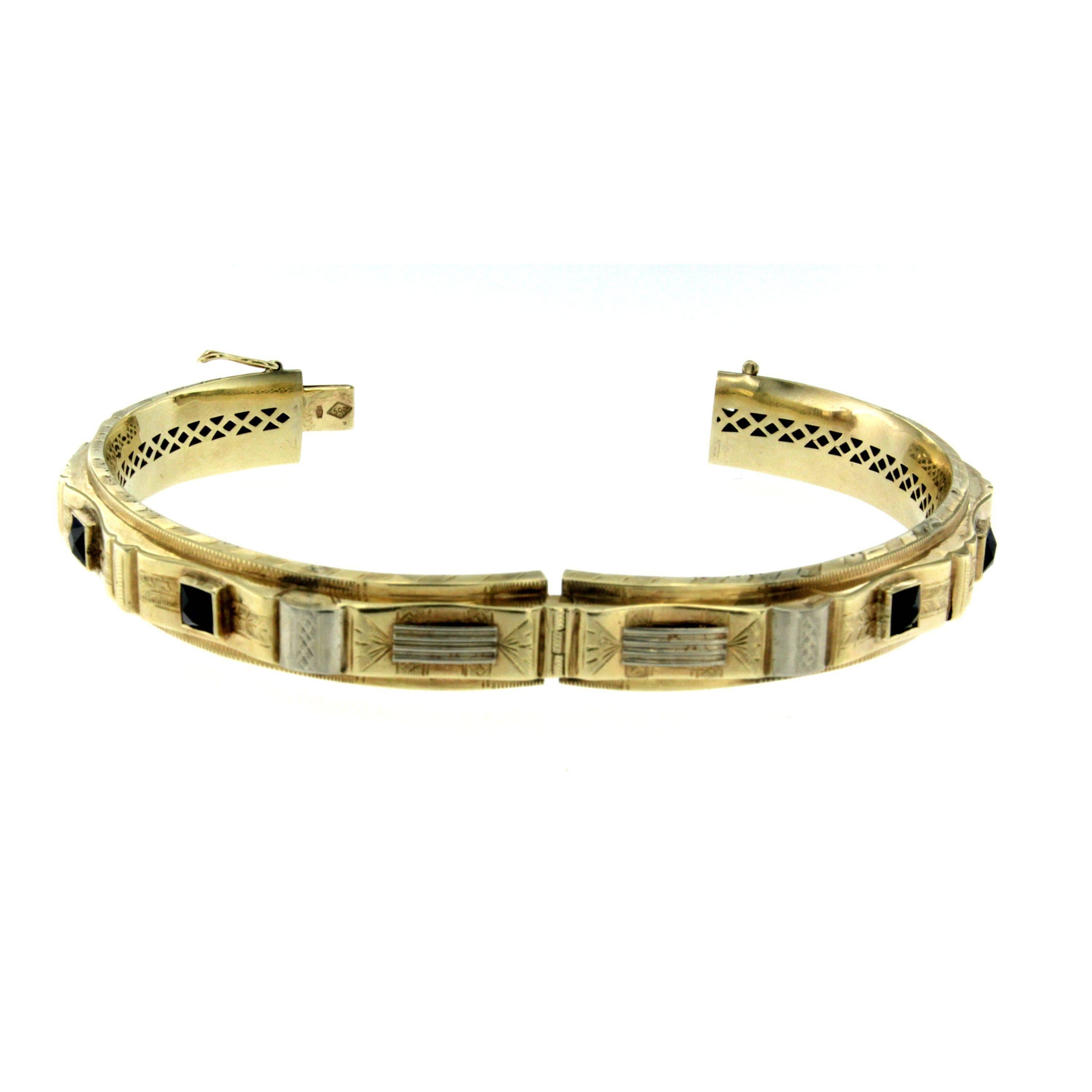 Women's or Men's 1930s Fasces Lictorii Gold Bangle Bracelet For Sale