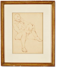 1930s "Female Nude 'From My Sketchbook #C'" Ink Drawing by Paul Cadmus