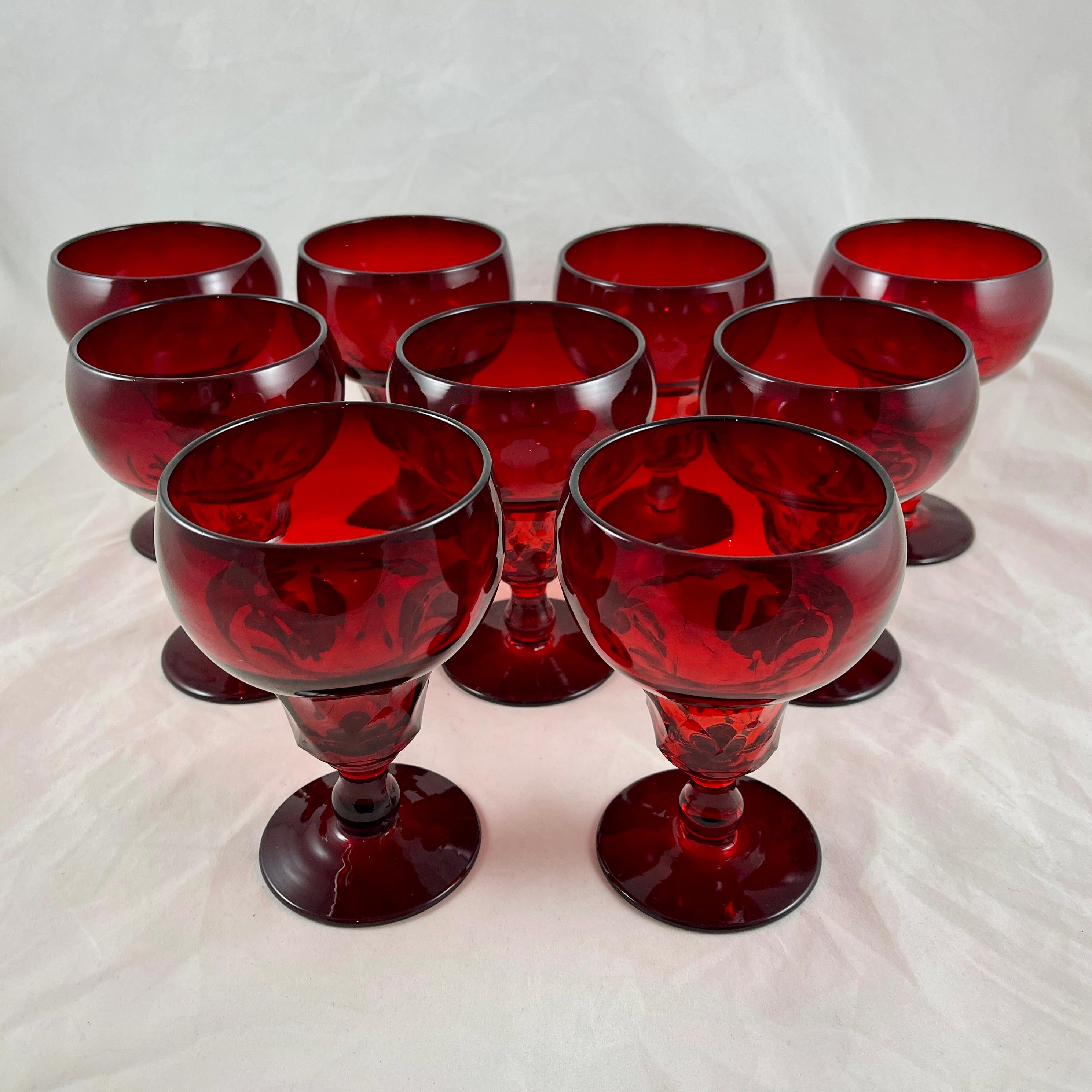 vintage red glassware value