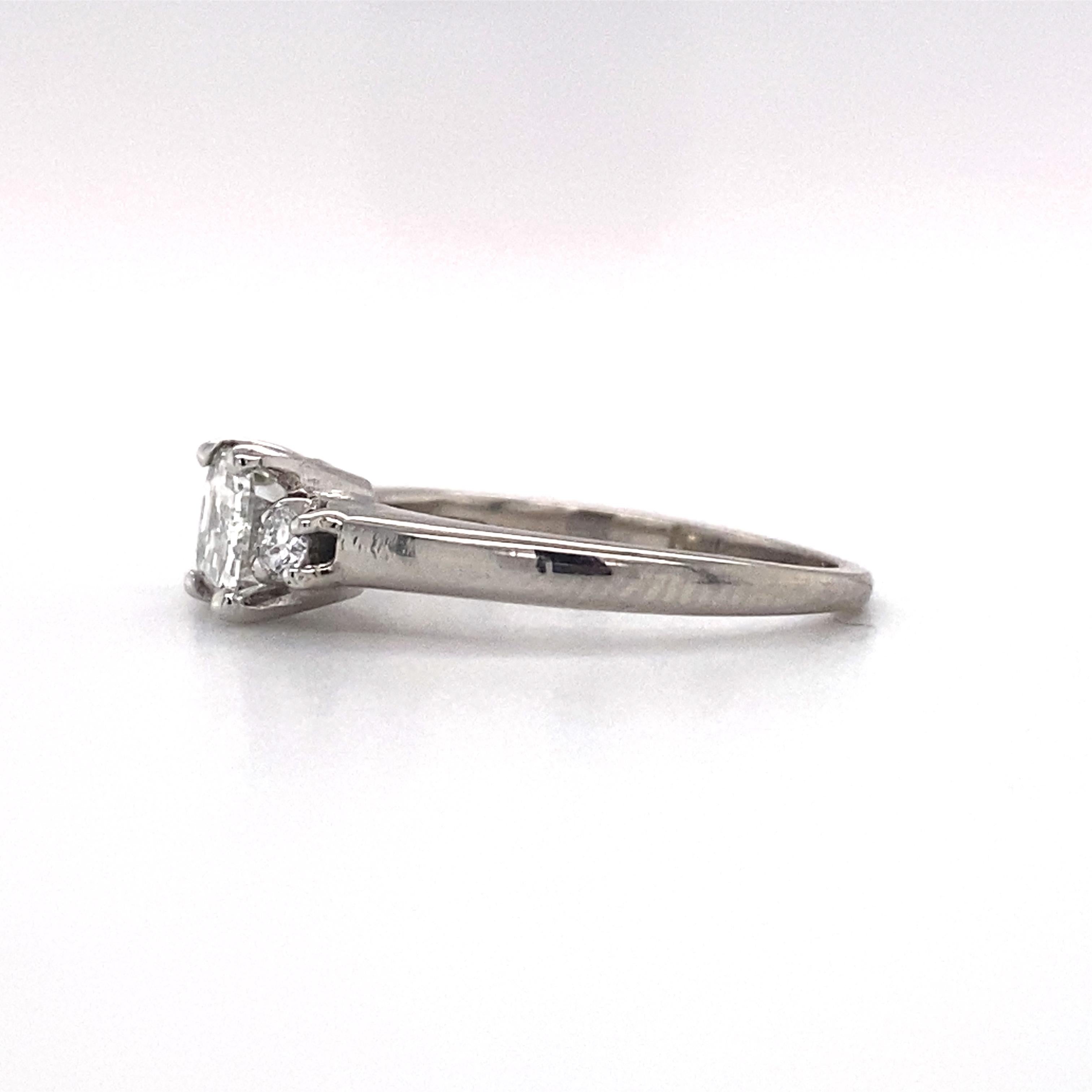 Verlobungsring mit 0,60 Karat Diamant im Smaragdschliff aus Palladium, F&F Felger, 1930er Jahre im Zustand „Hervorragend“ in Hicksville, NY