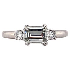 1930s F&F Felger 0.60 Carat Emerald Cut Diamond Engagement Ring in Palladium