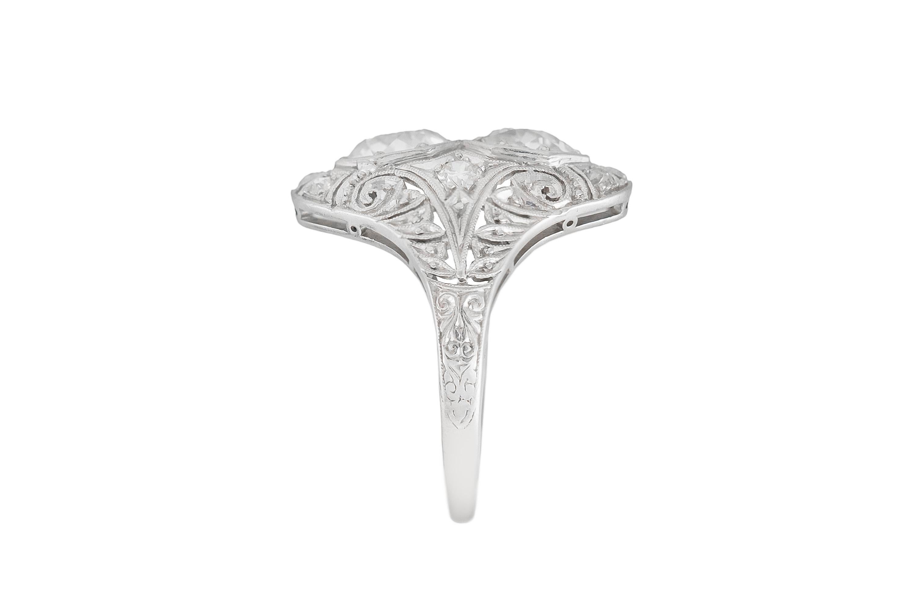 Art Deco 1930s Filigree with Diamonds Ring