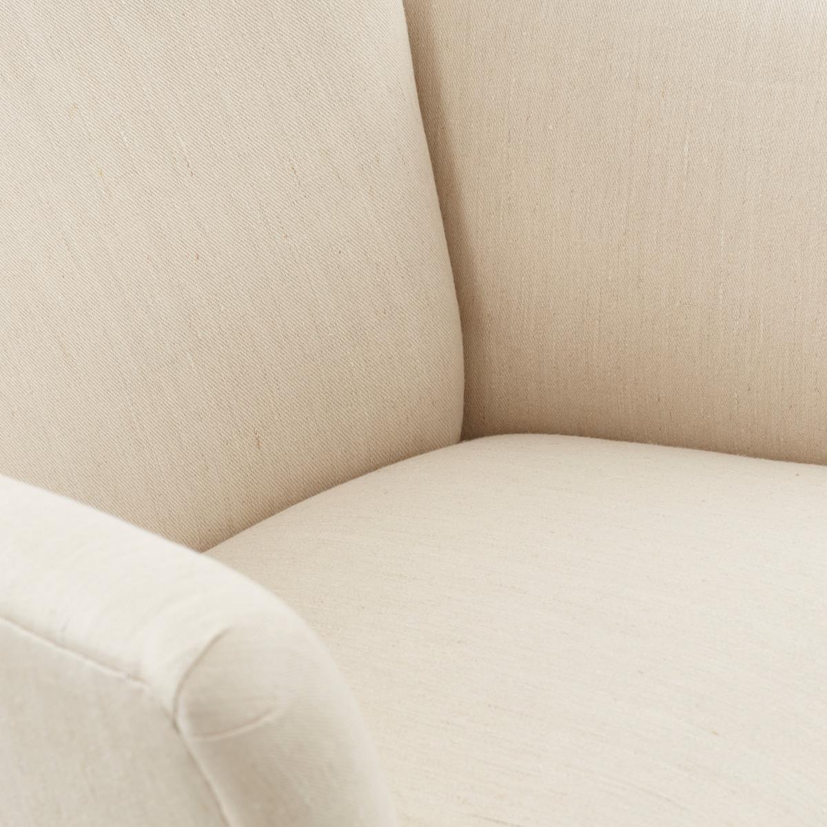 Upholstered Art Deco armchair in linen, Finland 1930s. 3
