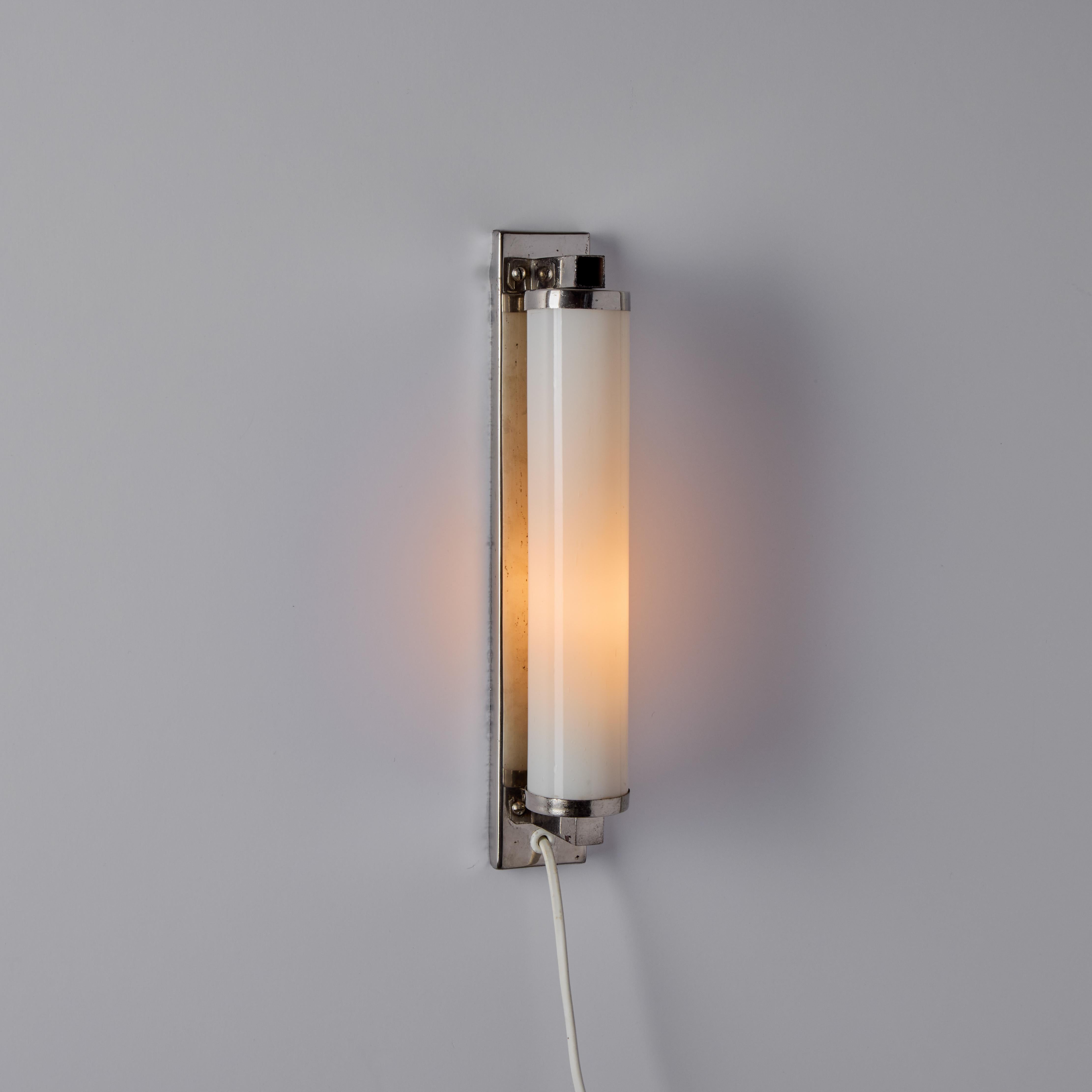 Mid-20th Century 1930s Finnish Cylindrical Glass Plug-in Wall Lamp in the Manner of Paavo Tynell For Sale