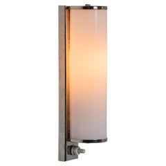 The 1930s Finnish Cylindrical Glass Plug-in Wall Lamp in the Maneuver of Paavo Tynell