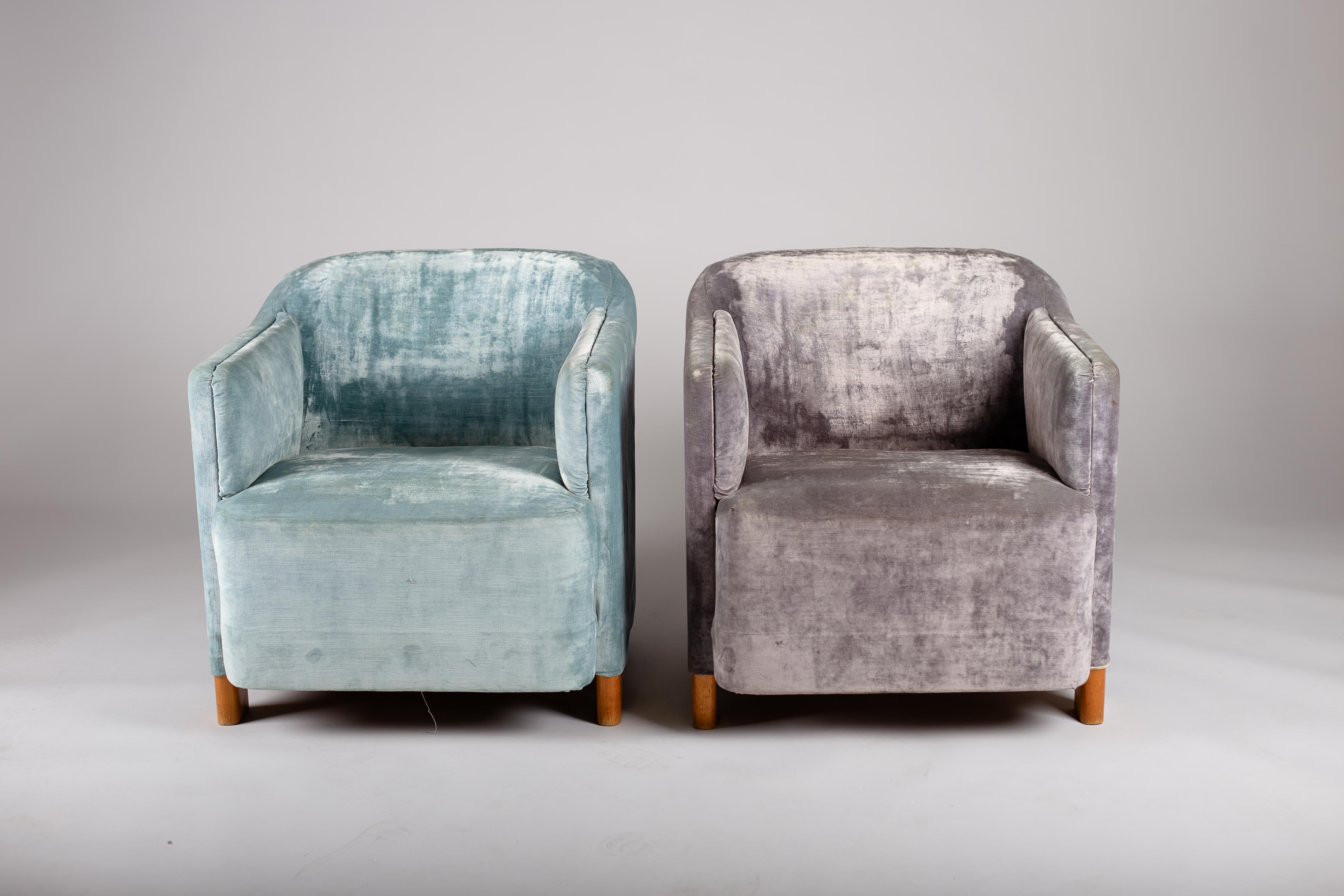 Scandinavian Modern 1930s Finnish lounge chairs model 217 Continent, for ASKO For Sale