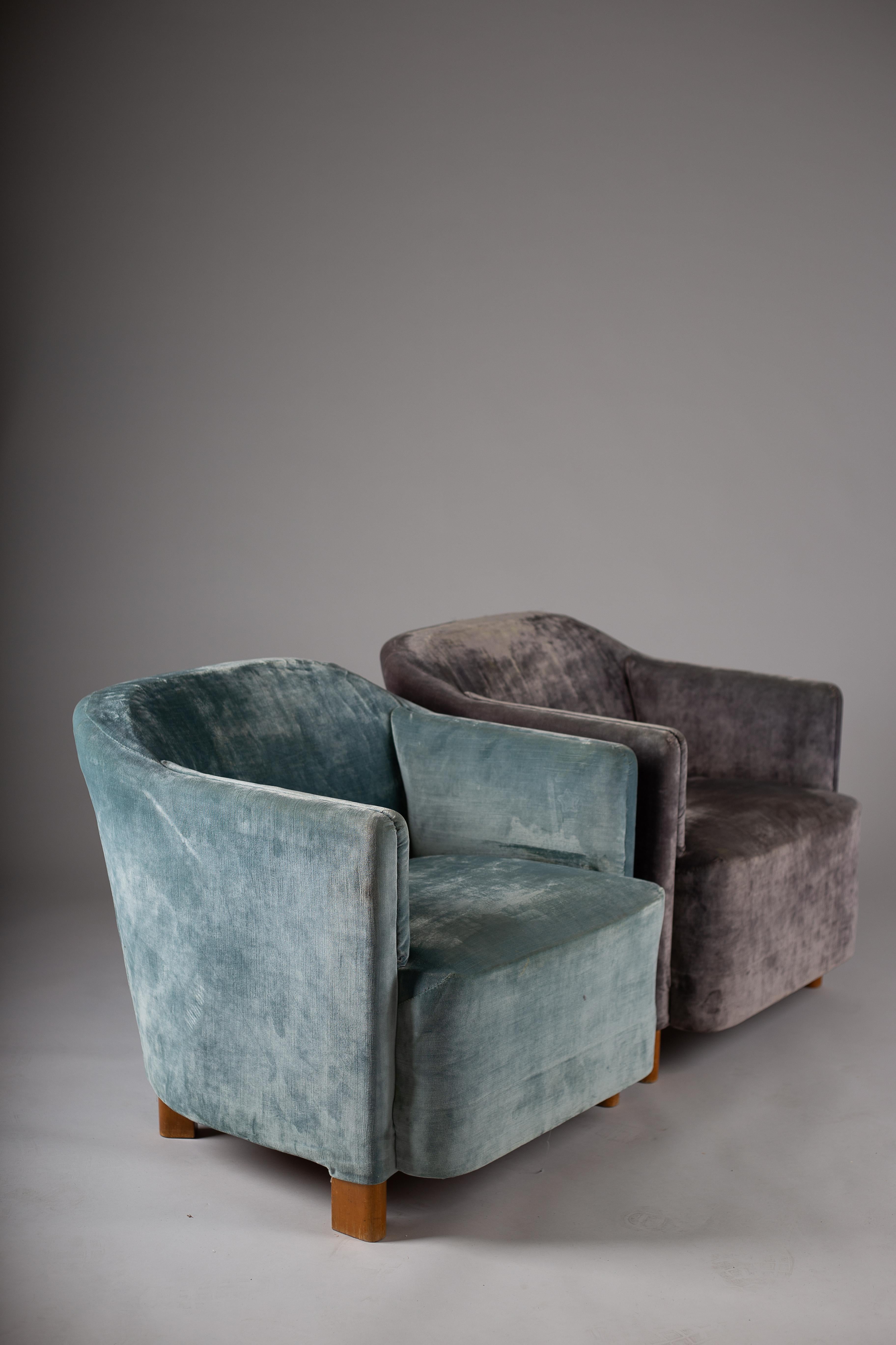 20th Century 1930s Finnish lounge chairs model 217 Continent, for ASKO For Sale