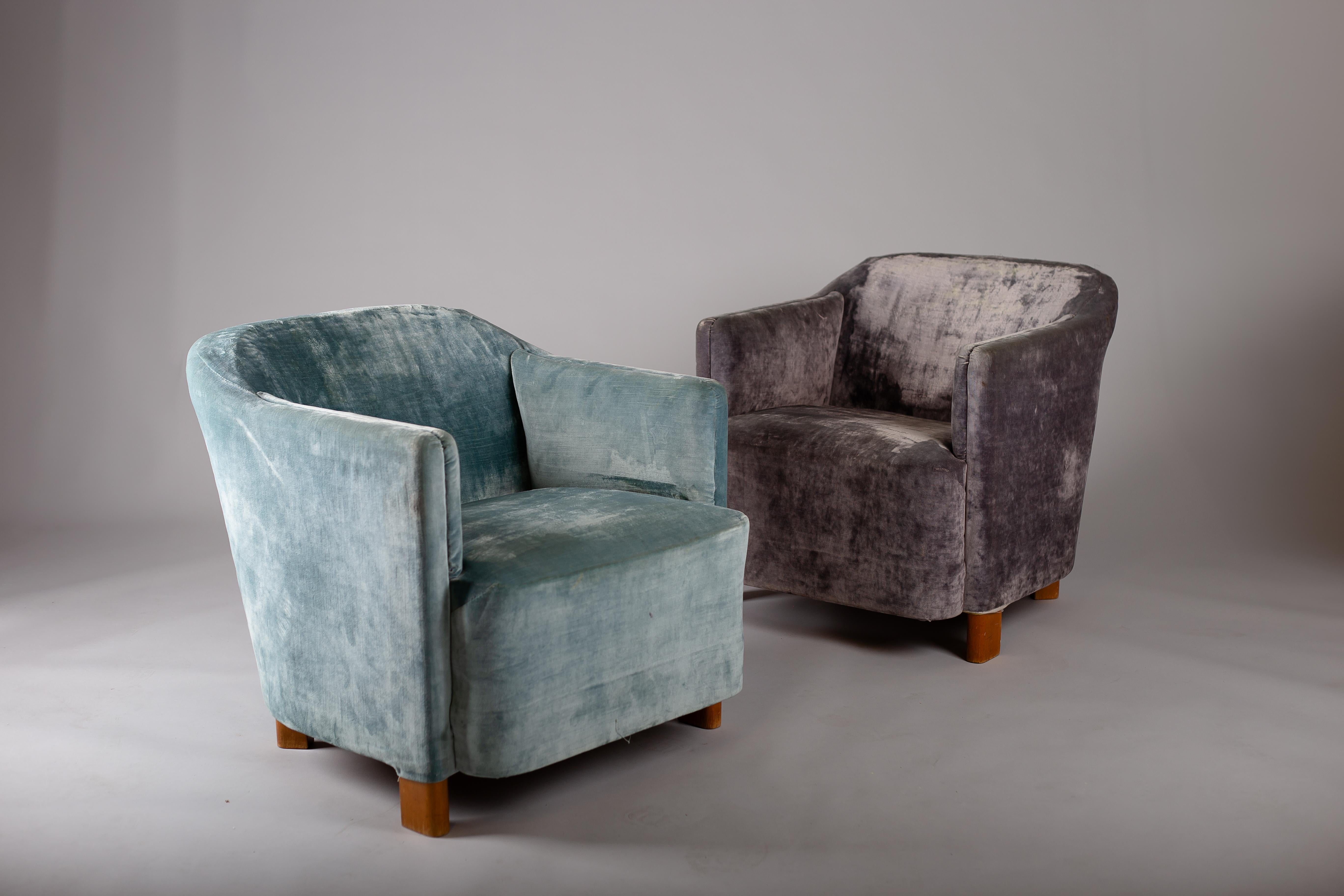 1930s Finnish lounge chairs model 217 Continent, for ASKO For Sale 2