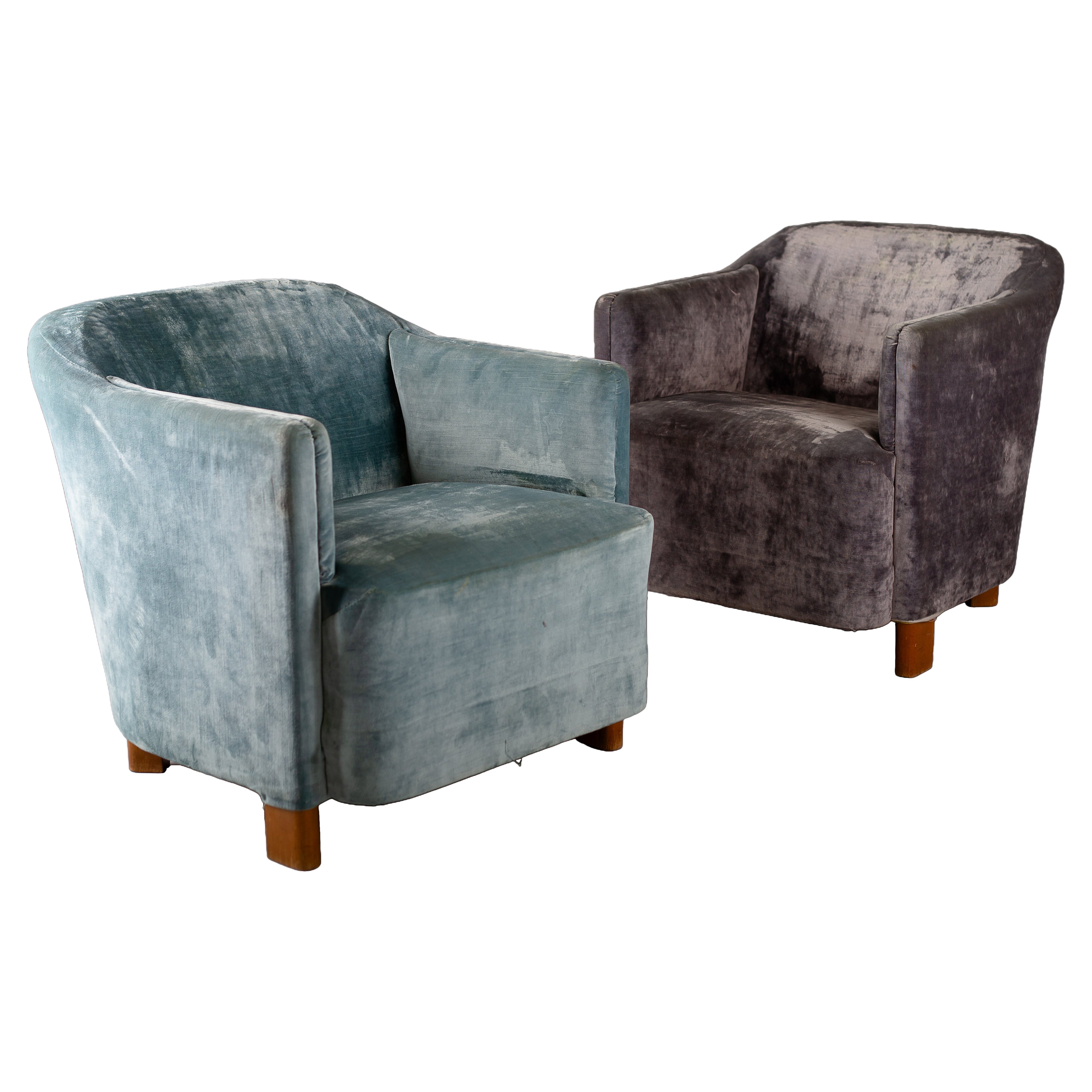 1930s Finnish lounge chairs model 217 Continent, for ASKO For Sale