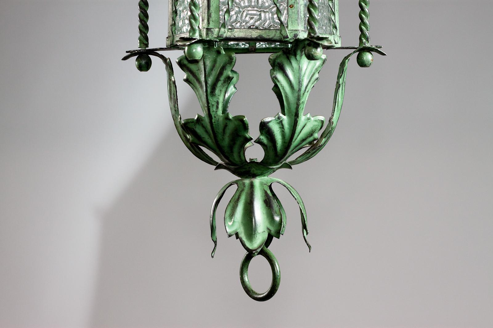 1930's Finnish wrought iron lantern light In Good Condition In Turku, Varsinais-Suomi