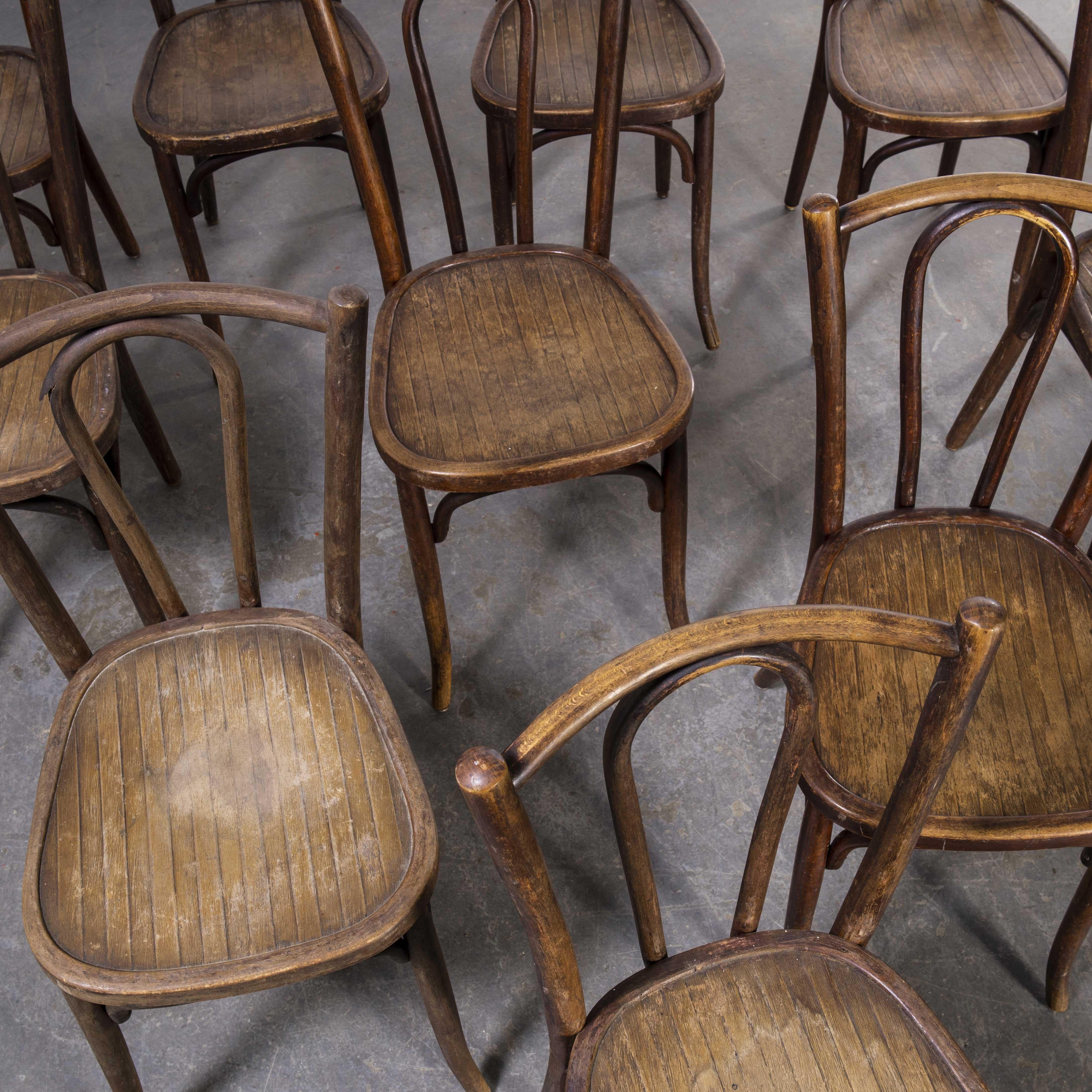 1930's Fischel French Bentwood Dining Chairs, Set of Ten In Good Condition In Hook, Hampshire