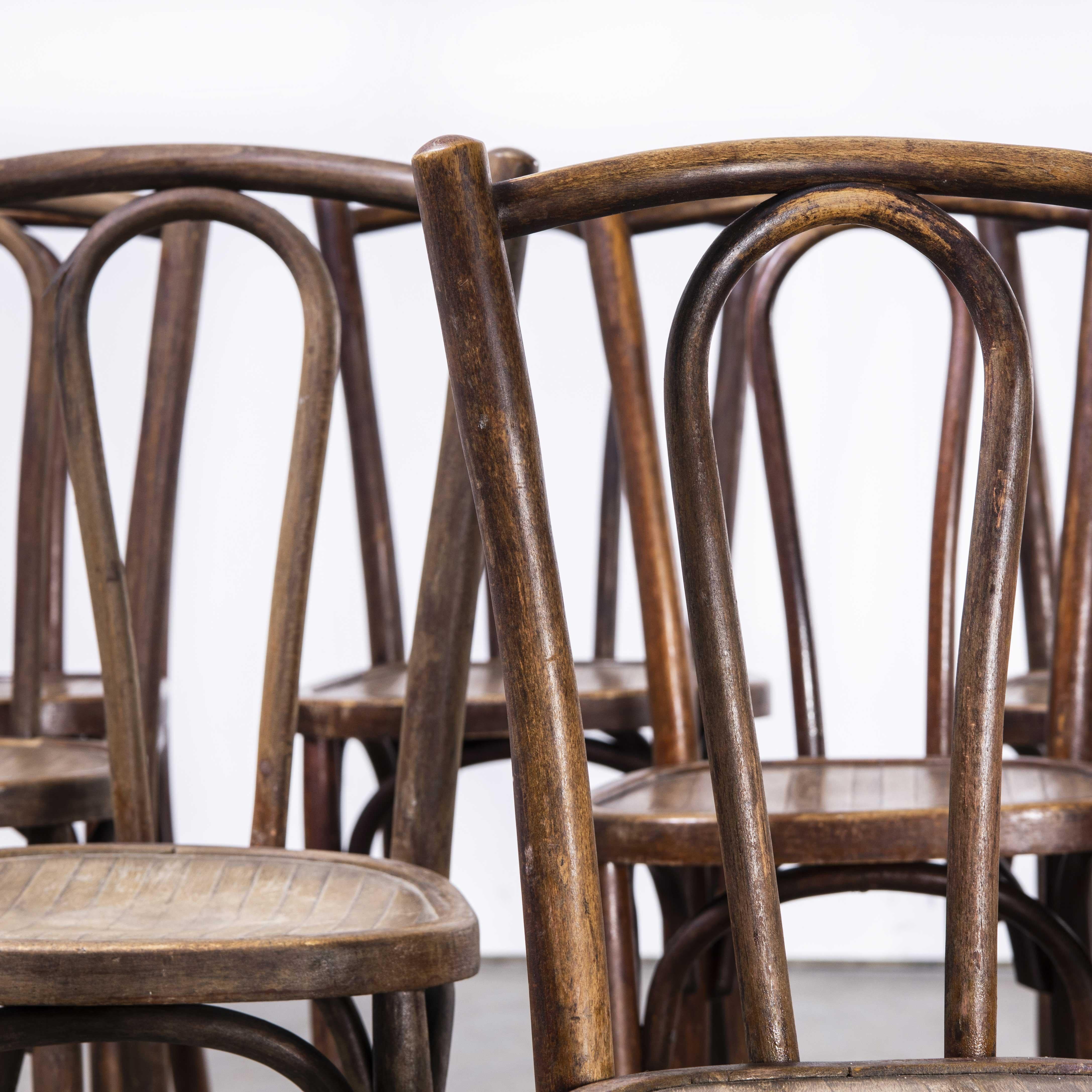 Mid-20th Century 1930's Fischel French Bentwood Dining Chairs, Set of Ten