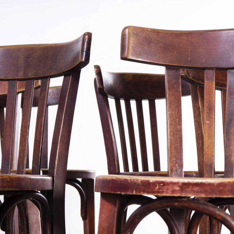 1930's Fischel French Bentwood Saddle Back Dining Chairs, Set of Ten For Sale 7