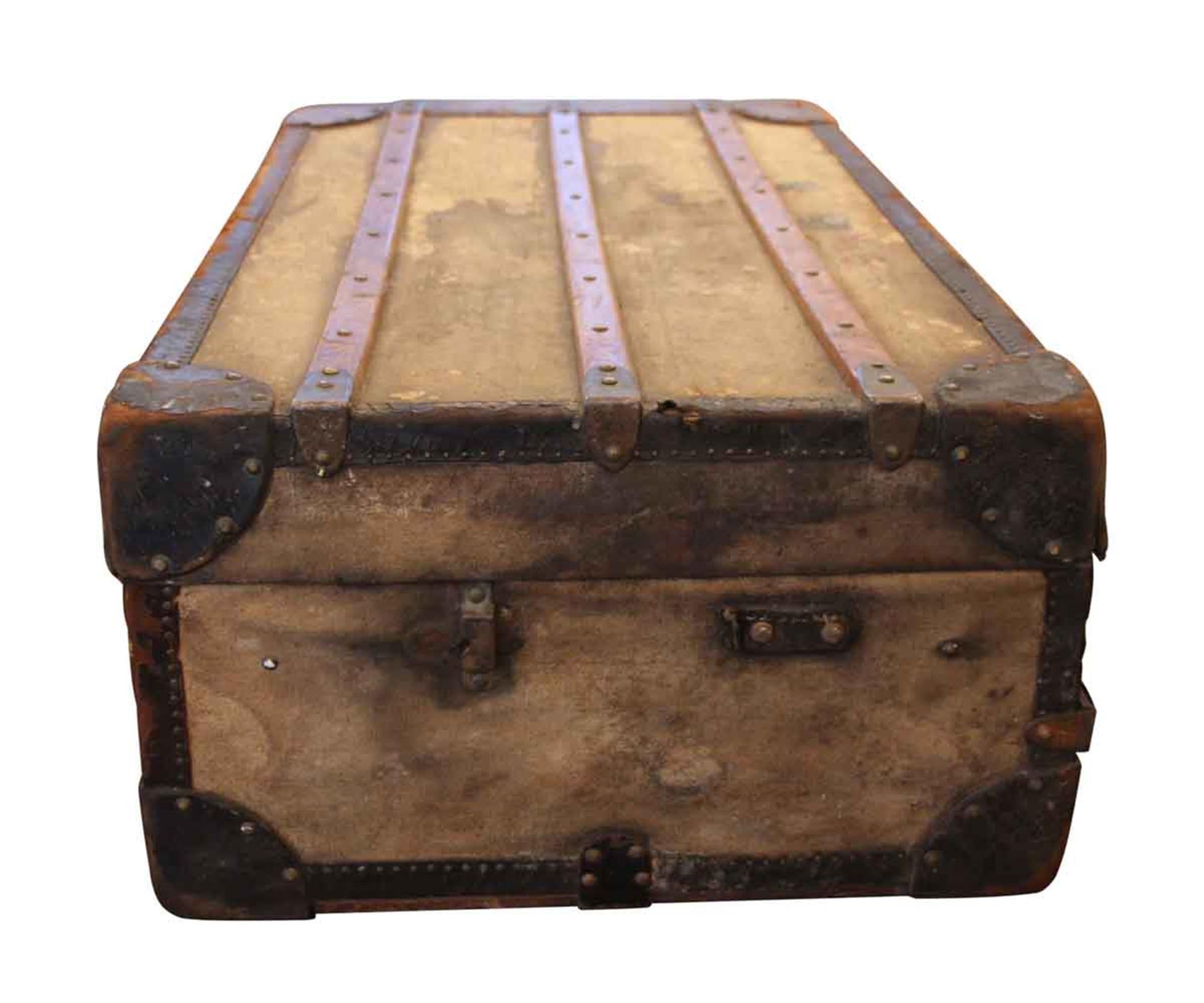 1930s Flat Top Shipping Trunk 1