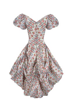 1930s Floral Cotton Polynesian Style Dress