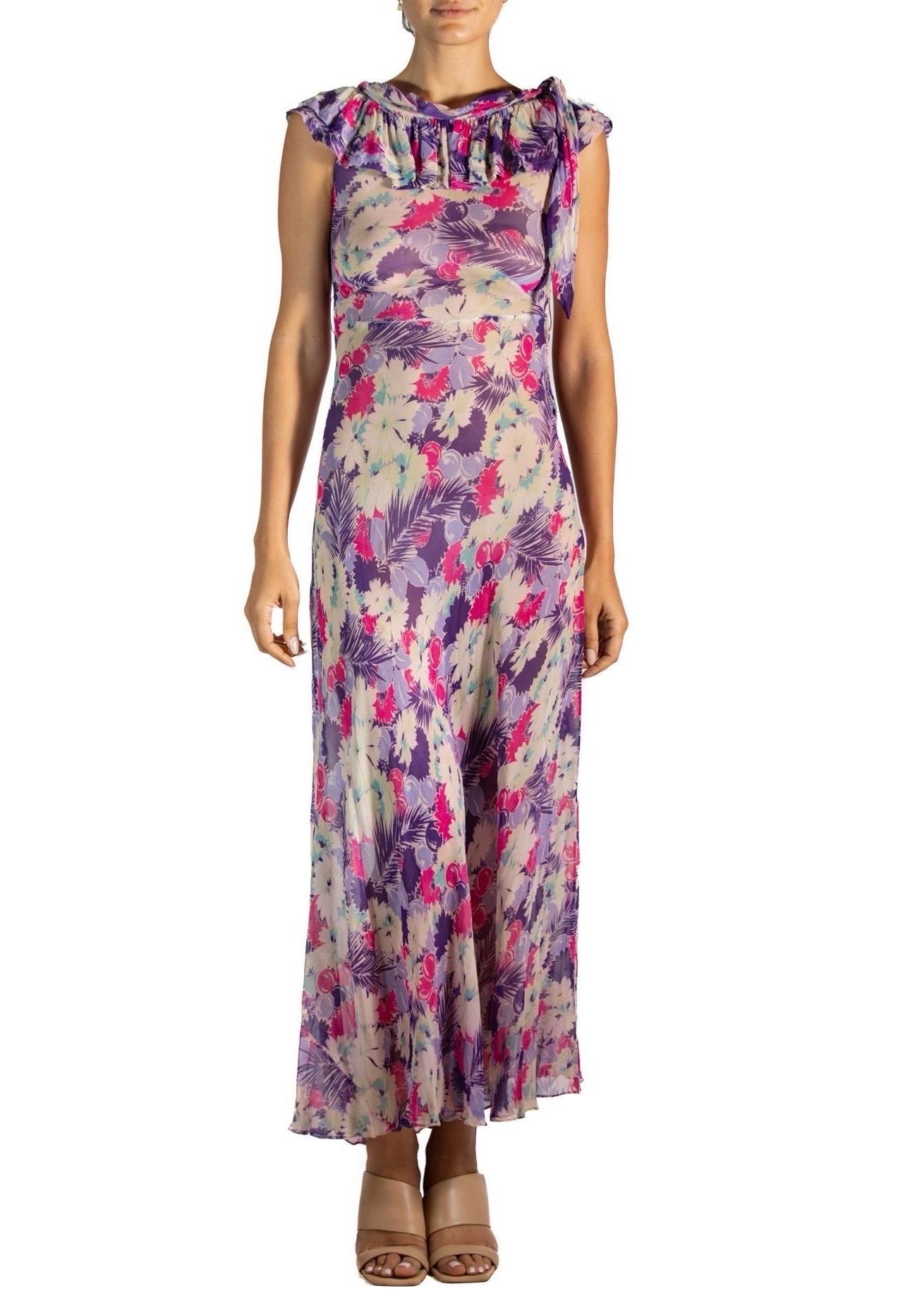 1930S Floral Print Bias Cut Silk Chiffon Maxi Dress

MORPHEW VINTAGE represents the finest pieces of fashions past. Sourced from across the globe, dating as far back as a century. Each piece is selected with both quality and rarity in mind. Often