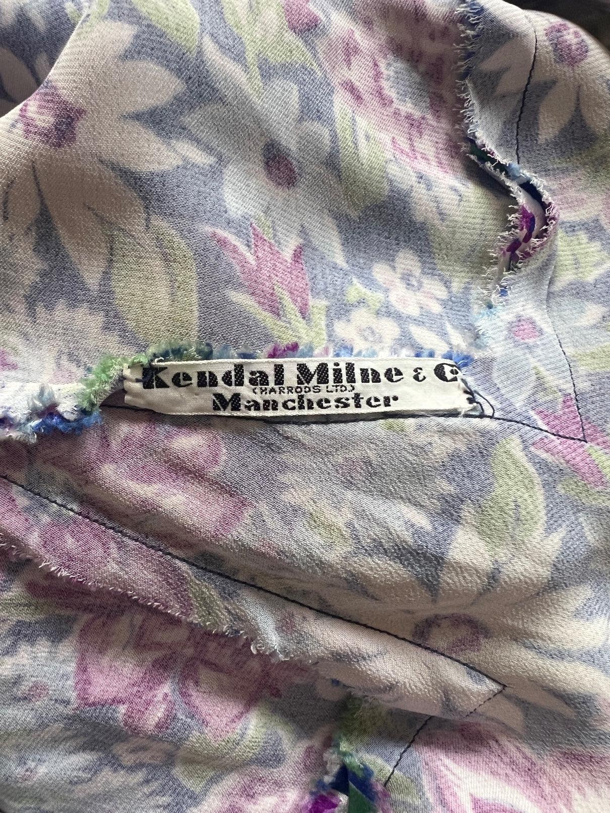 1930s Floral Satin Maxi Dress For Sale 5