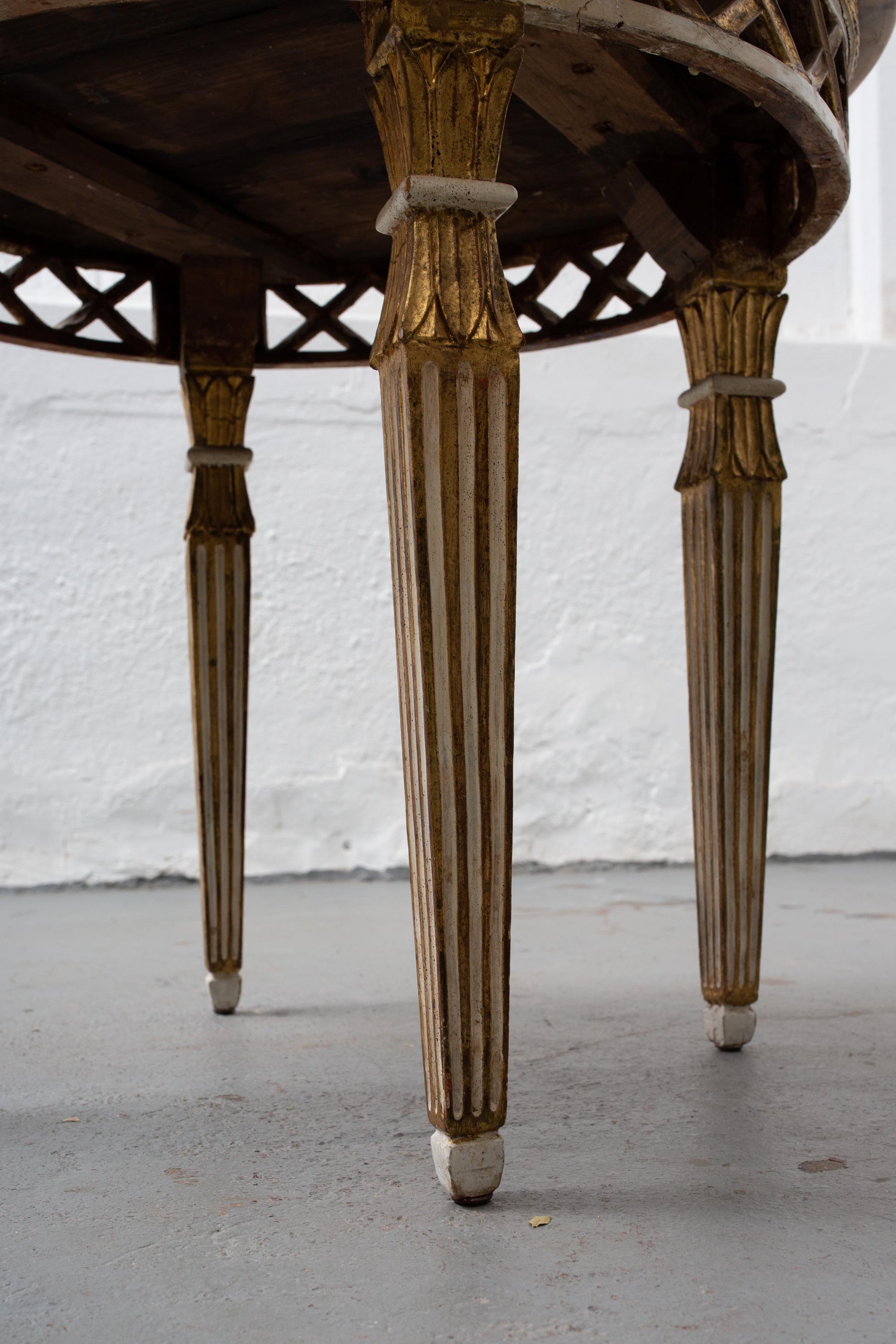 Neoclassical 1930s Florentine Marble Side Table