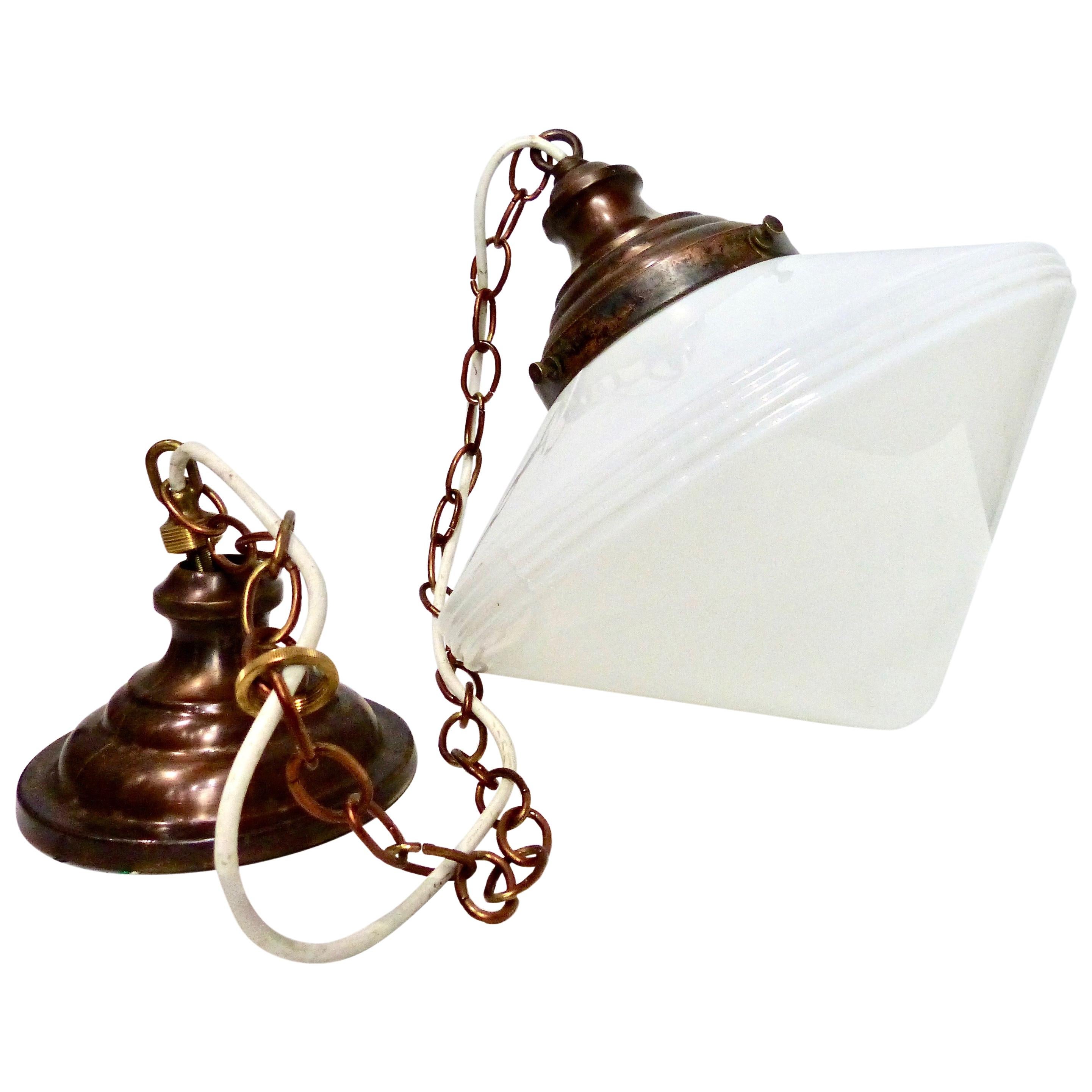 Lampe à suspension de style soucoupe volante des années 1930