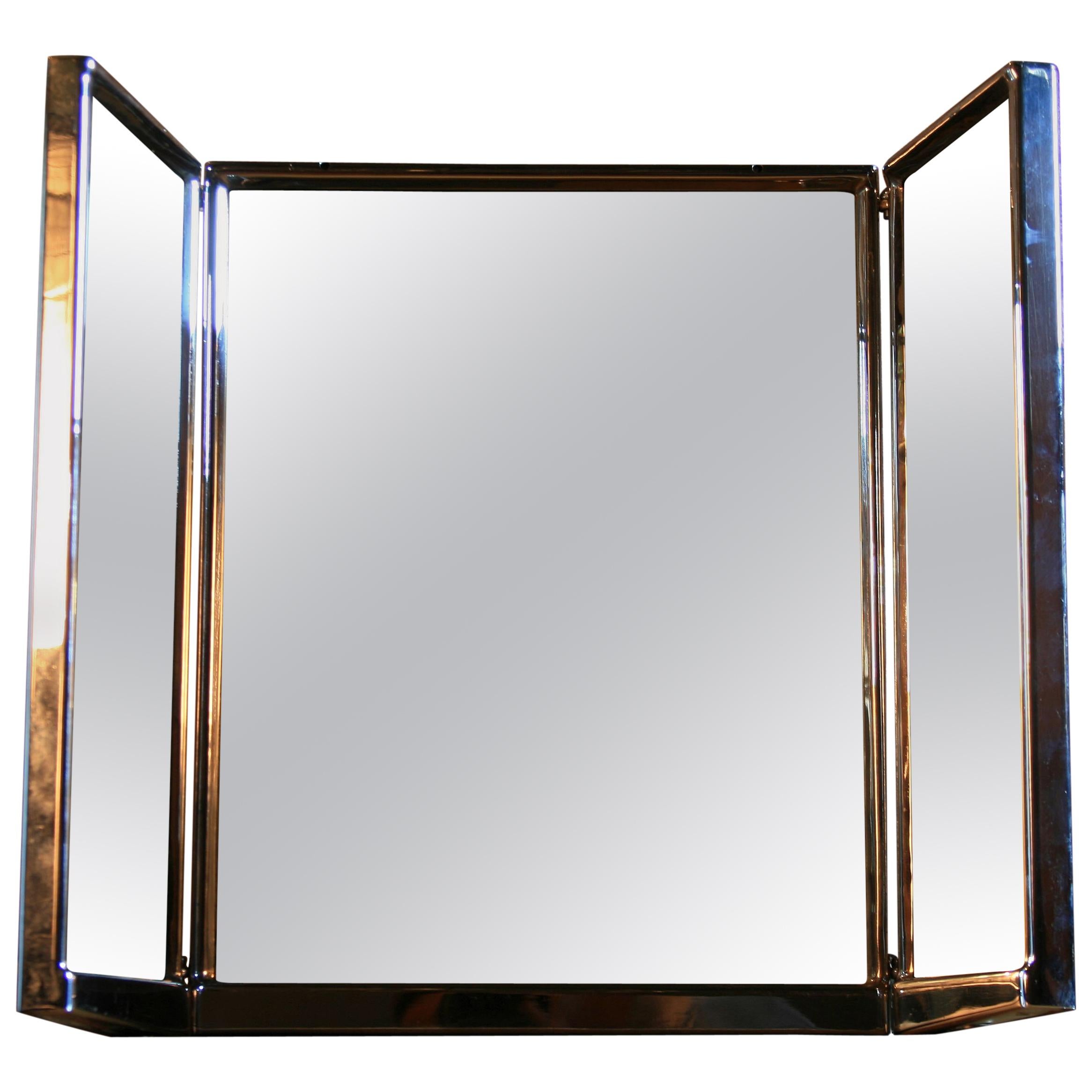 1930s Foldable Theater Mirror in Art Deco Style