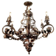 Lustre artisanal d'art populaire des années 1930