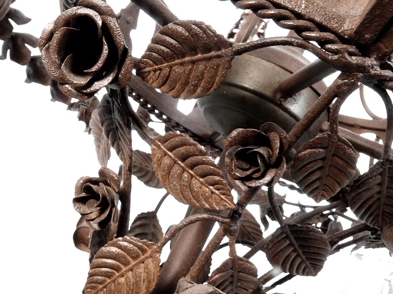 Arte popolare Lampadario Folk Art anni '30 fatto in casa in vendita