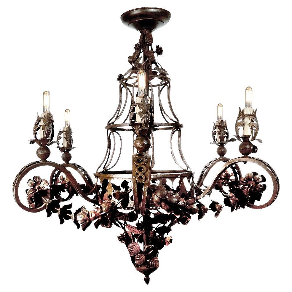 Lampadario Folk Art anni '30 fatto in casa