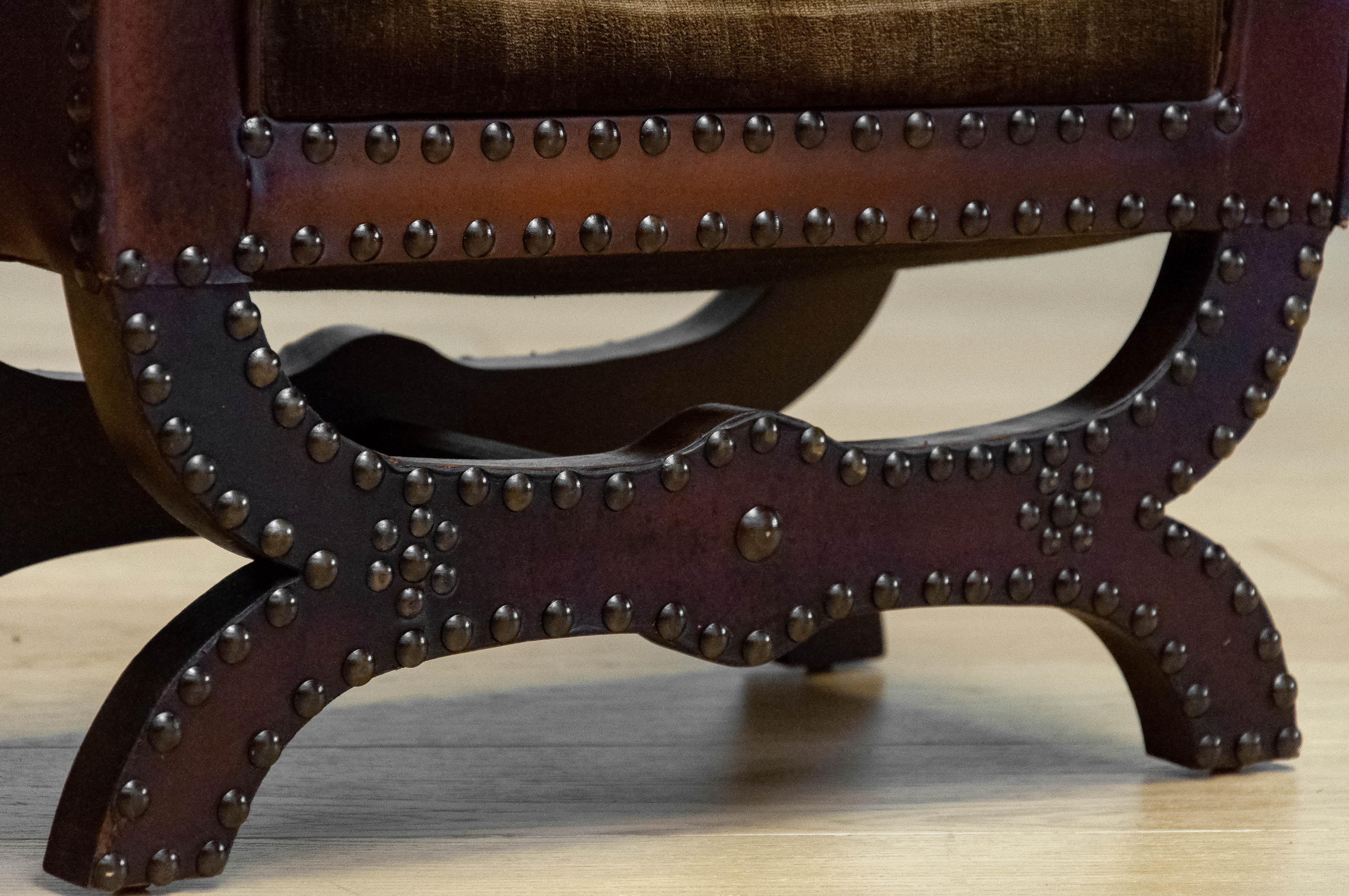 Tabouret de pied des années 1930 en cuir Brown patiné par Otto Schulz pour Boet Göteborg Bon état - En vente à Silvolde, Gelderland
