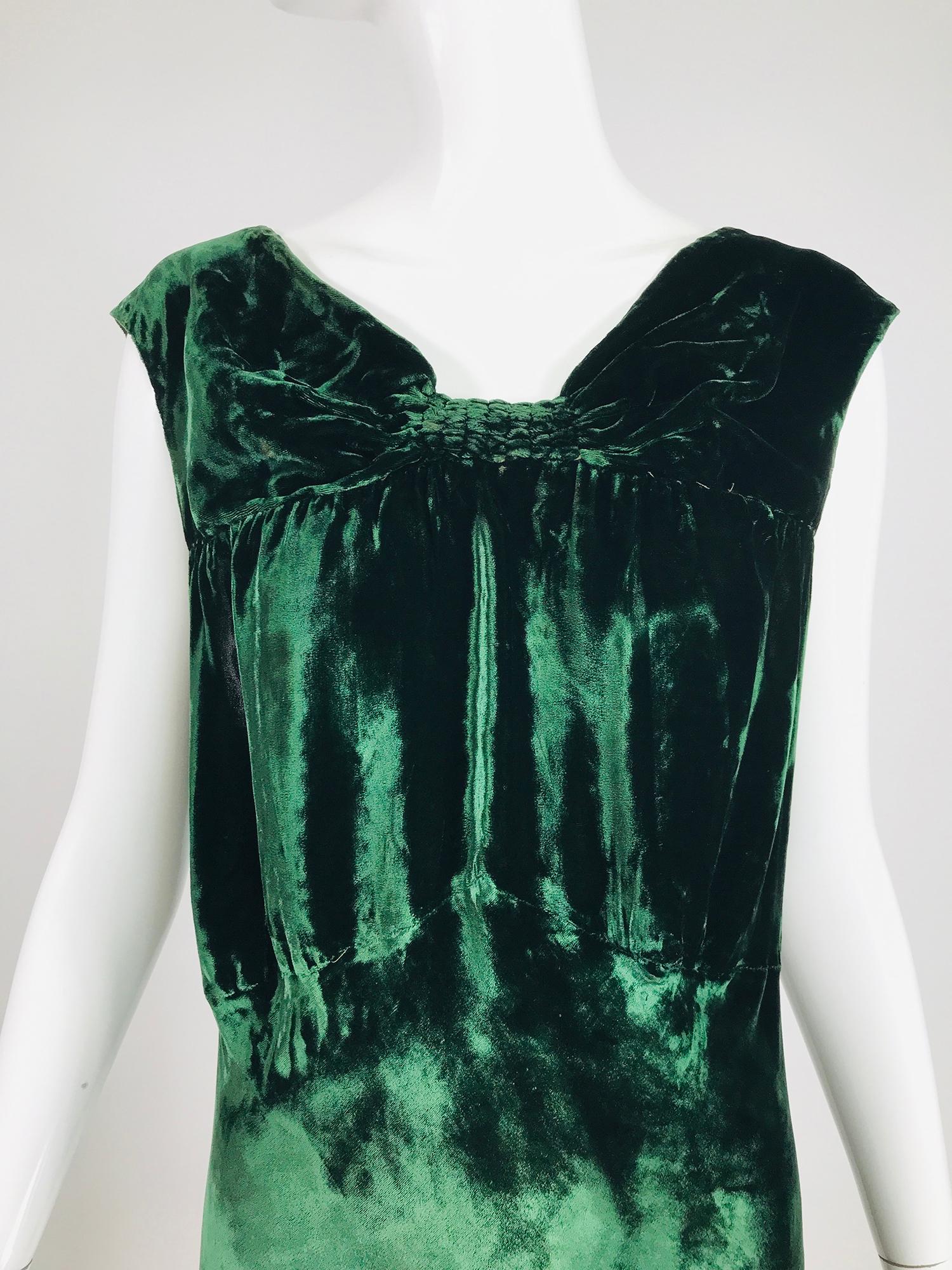 1930s Forest Green Velvet Bias Cut Dress and Jacket  7