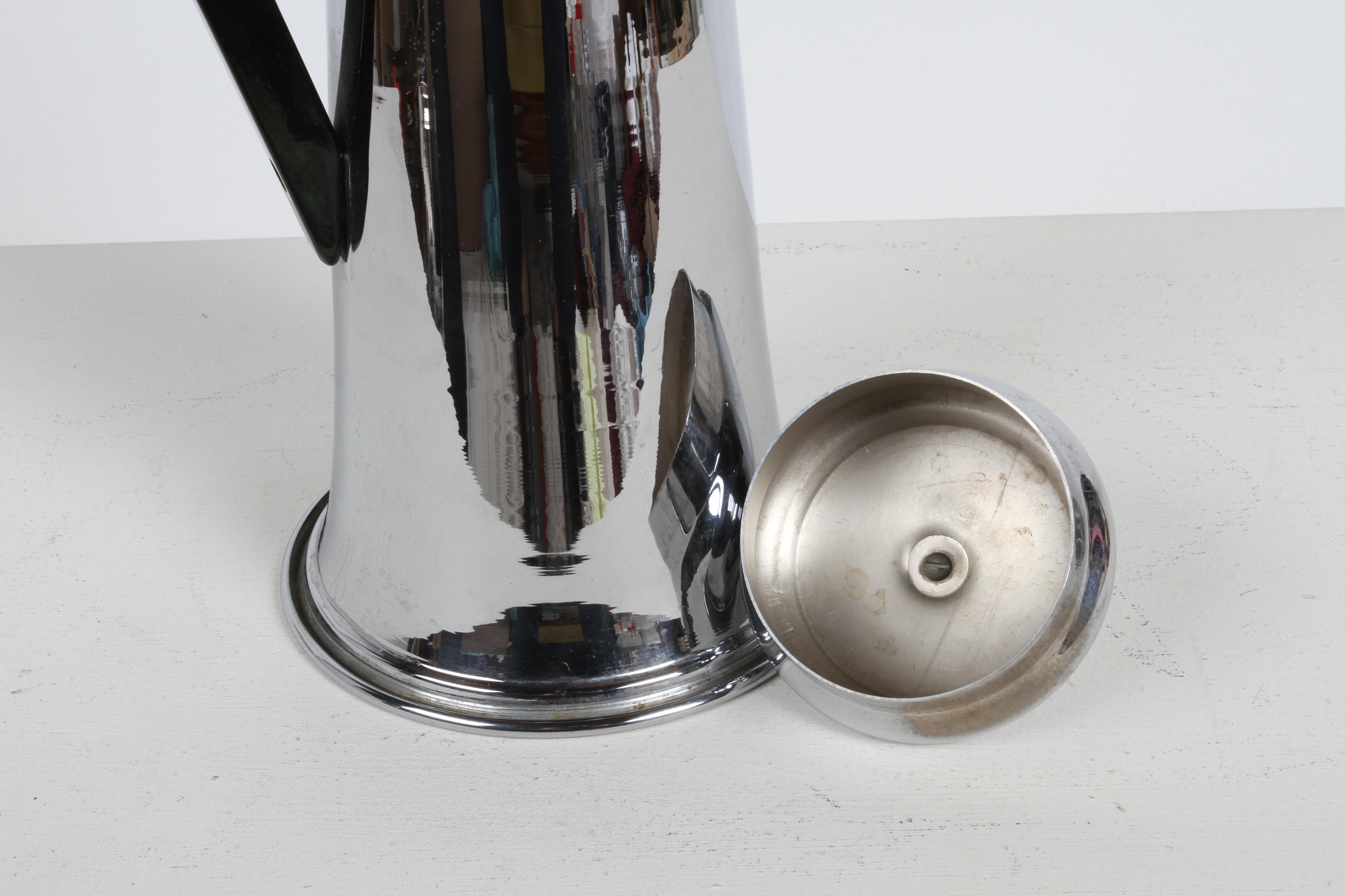 1930s Forman Brothers Art Deco Black Handle Chrome Cocktail Shaker with Recipes  For Sale 10