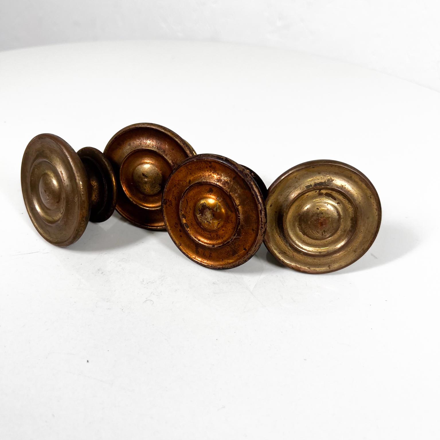 1930s Decorative Vintage Hardware Four Bronze Pulls Knobs
2 diameter x 1 d
Refer to all images.
