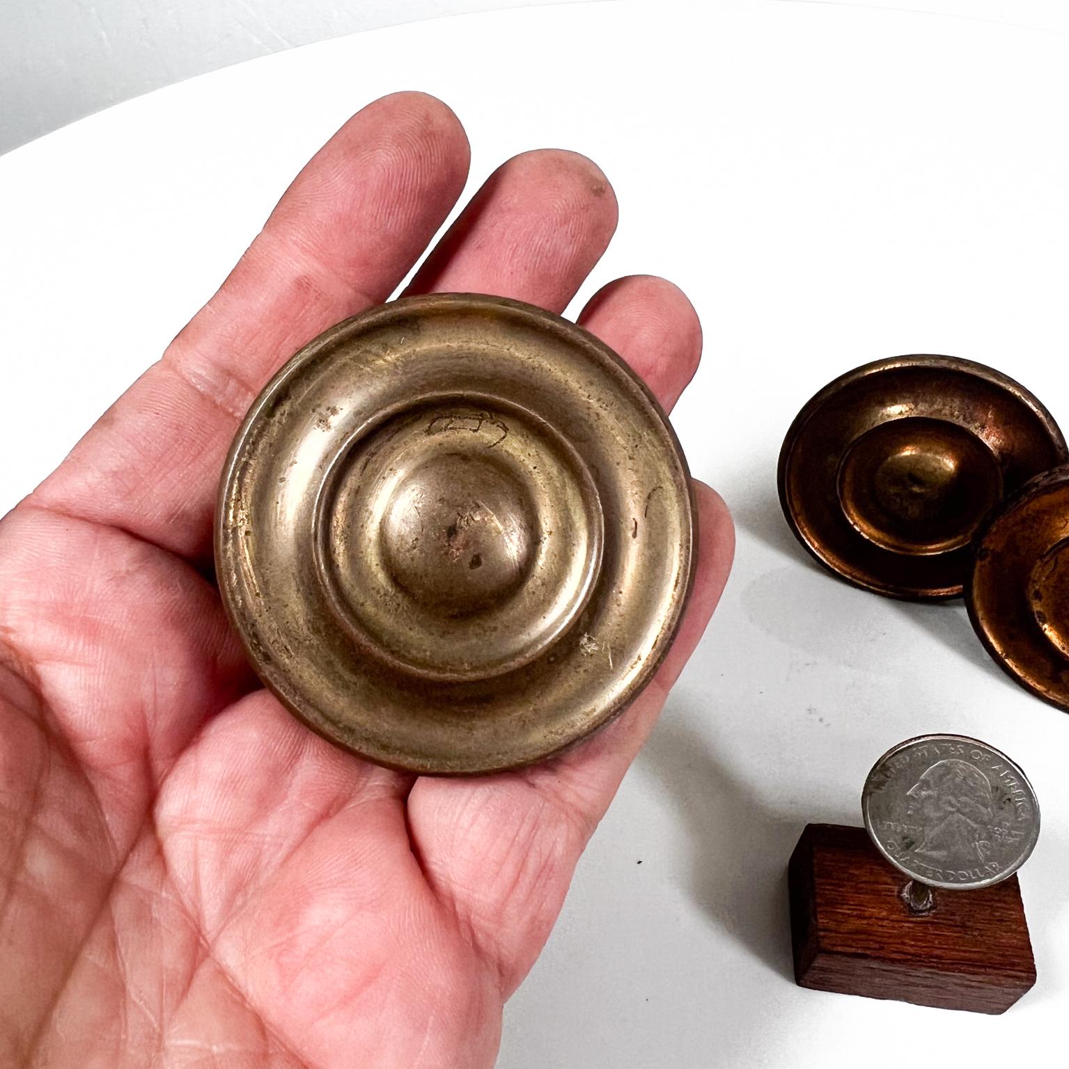 Mid-20th Century 1930s Four Bronze Pulls Art Deco Knobs Vintage Hardware