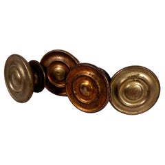 1930s Four Bronze Pulls Art Deco Knobs Vintage Hardware