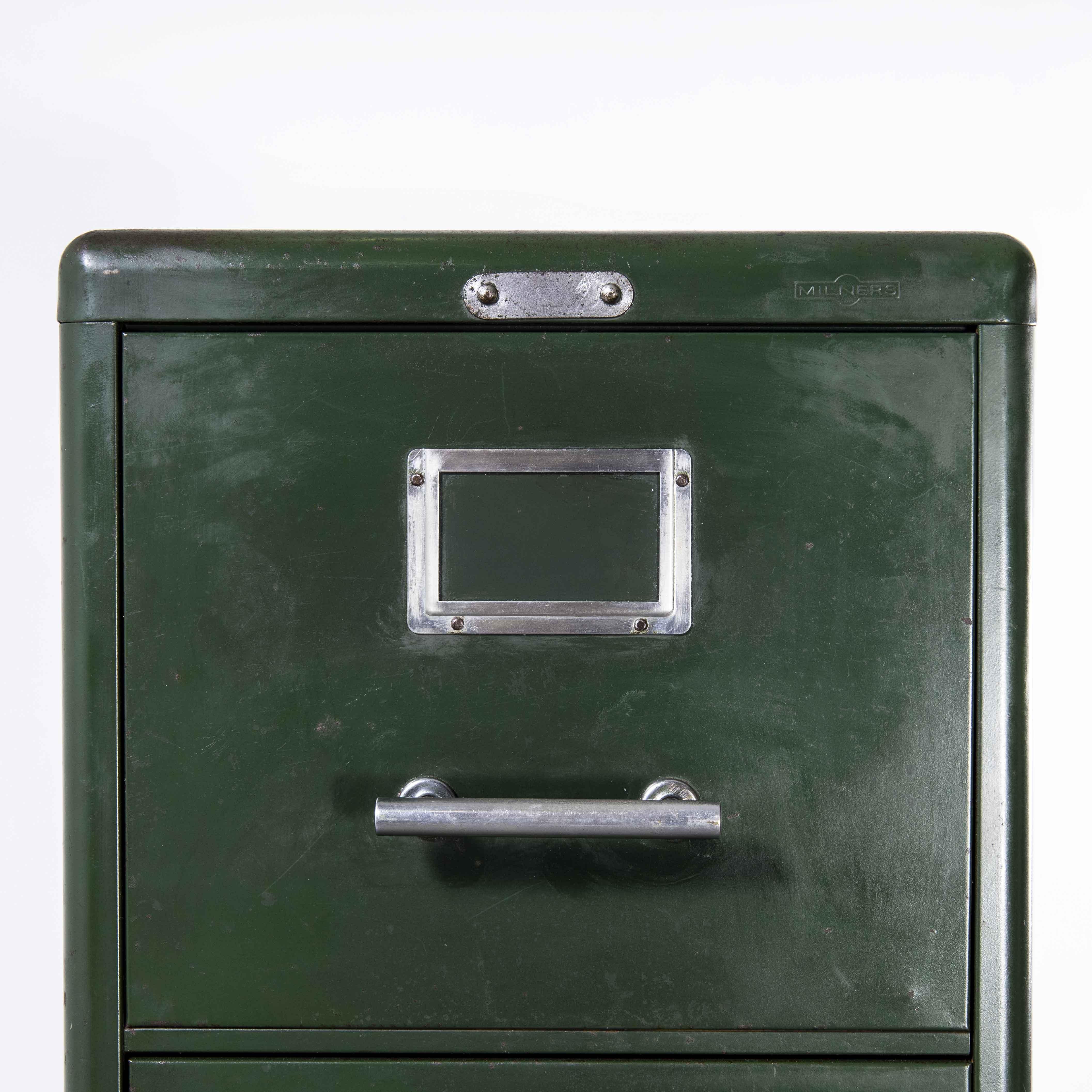 1930's Four Drawer Milners Steel Filing Cabinet 4