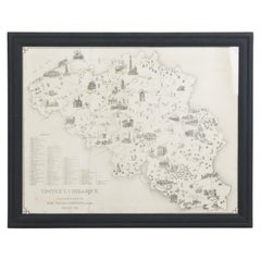 1930s Framed Belgian Tourist Map