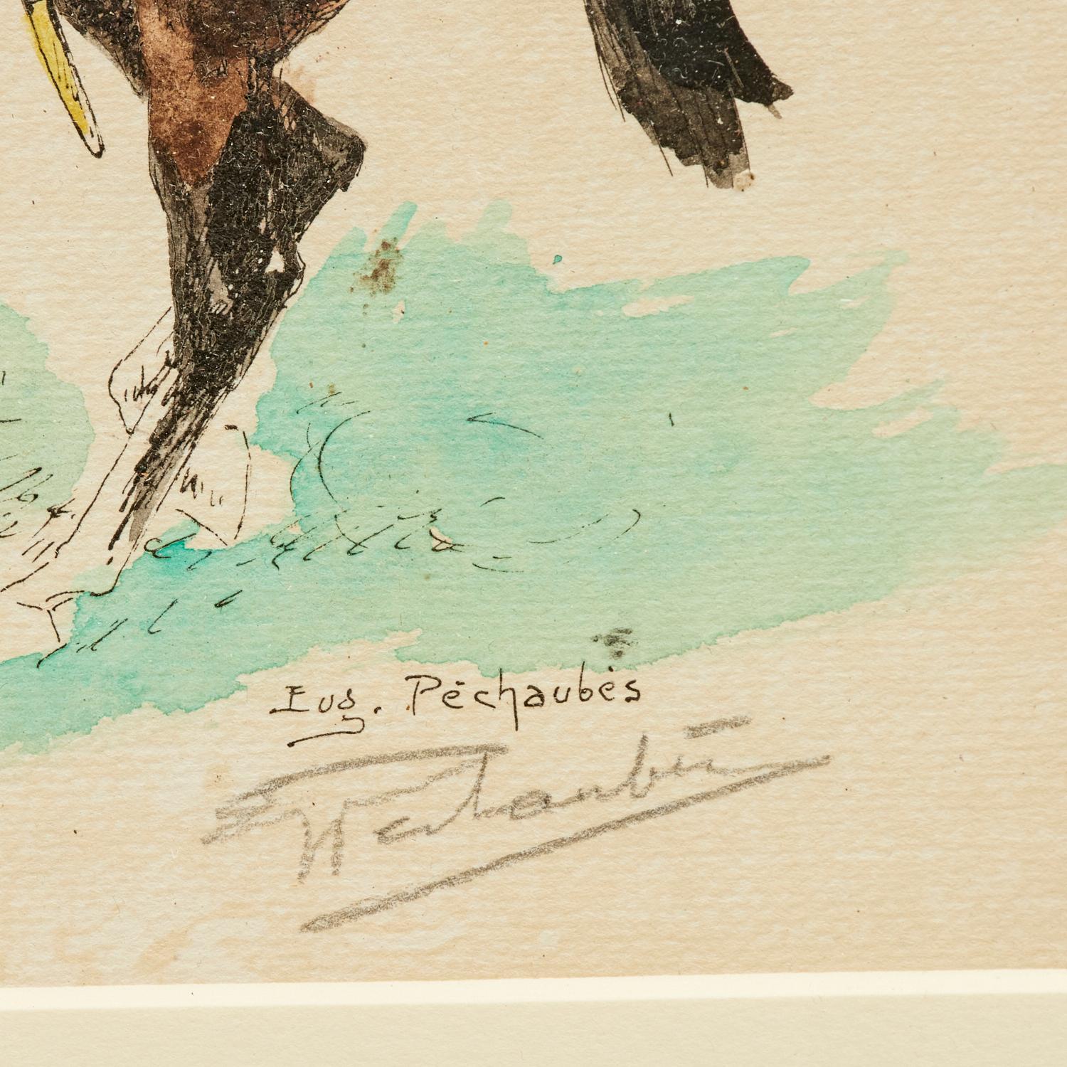 1930's Frankreich, Paar signierte Eugène Pechaubès Hand-Colored Kavallerie Drucke im Angebot 2