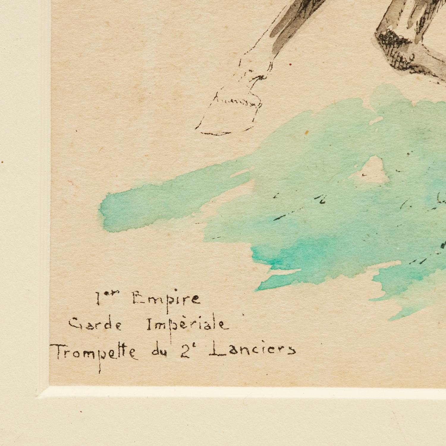 1930's Frankreich, Paar signierte Eugène Pechaubès Hand-Colored Kavallerie Drucke im Angebot 3