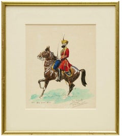 Francia anni '30, coppia di stampe di cavalleria colorate a mano firmate Eugène Pechaubès
