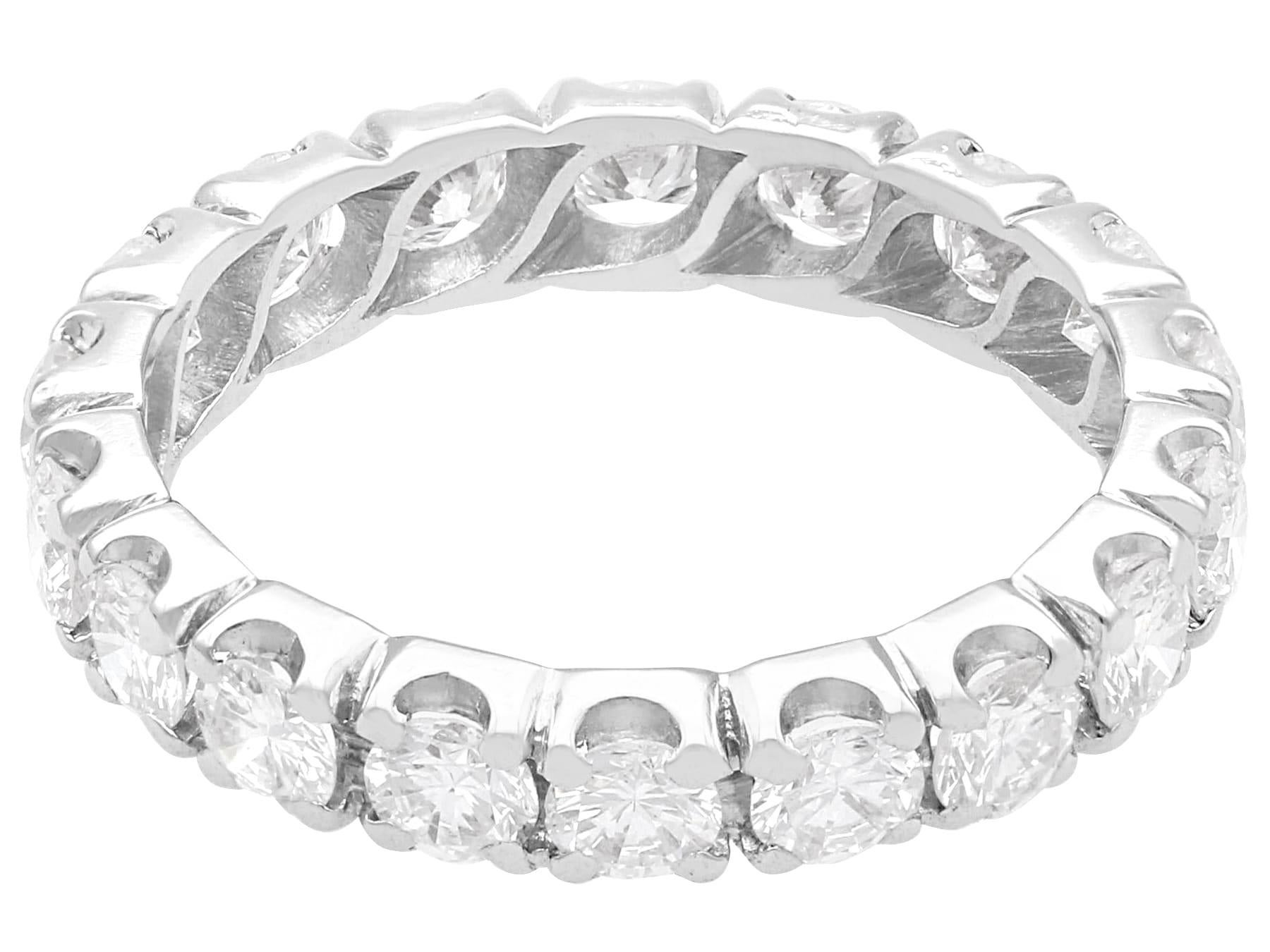 Brilliant Cut 1930s French 2.28 Carat Diamond and White Gold Full Eternity Ring