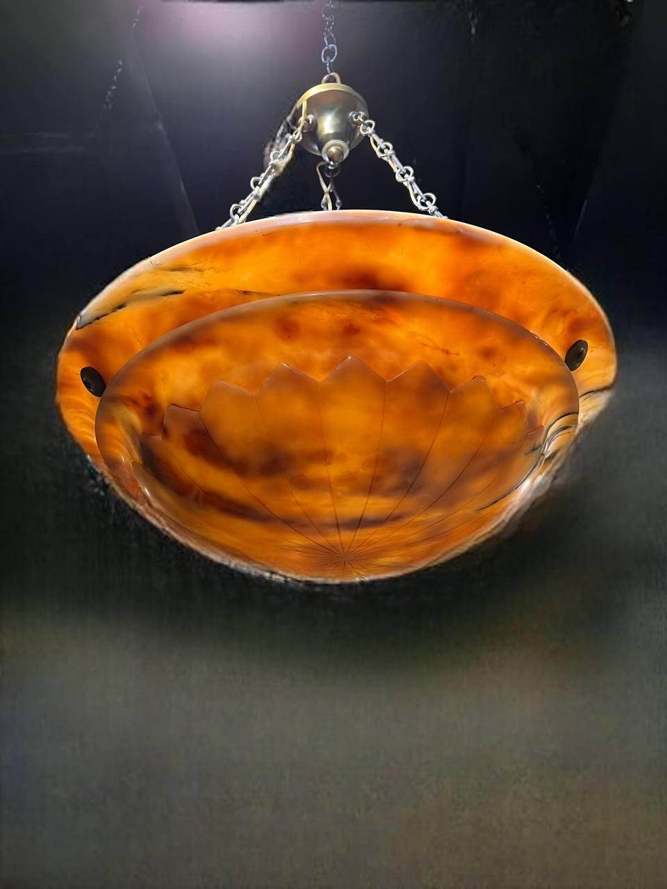 1930's French Alabaster Light Fixture  For Sale 1