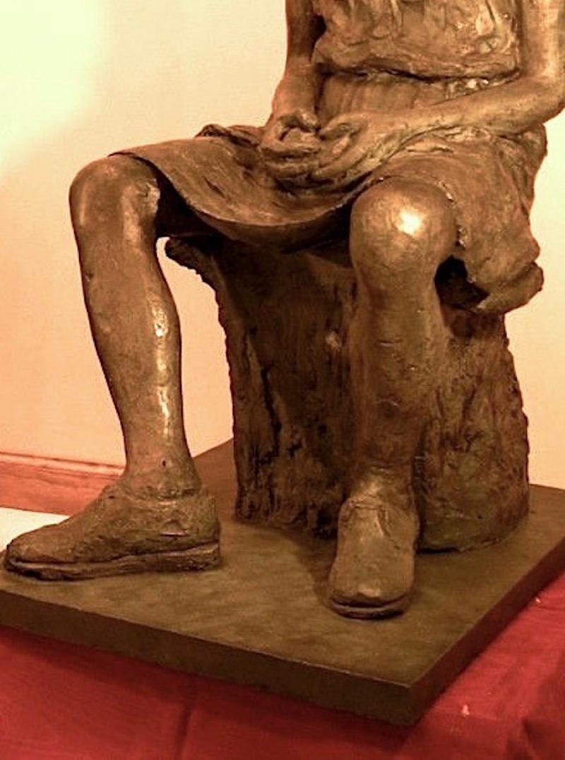 Francese Sculture di bambini antichi a grandezza naturale degli anni '30 in Francia con finitura in bronzo in vendita