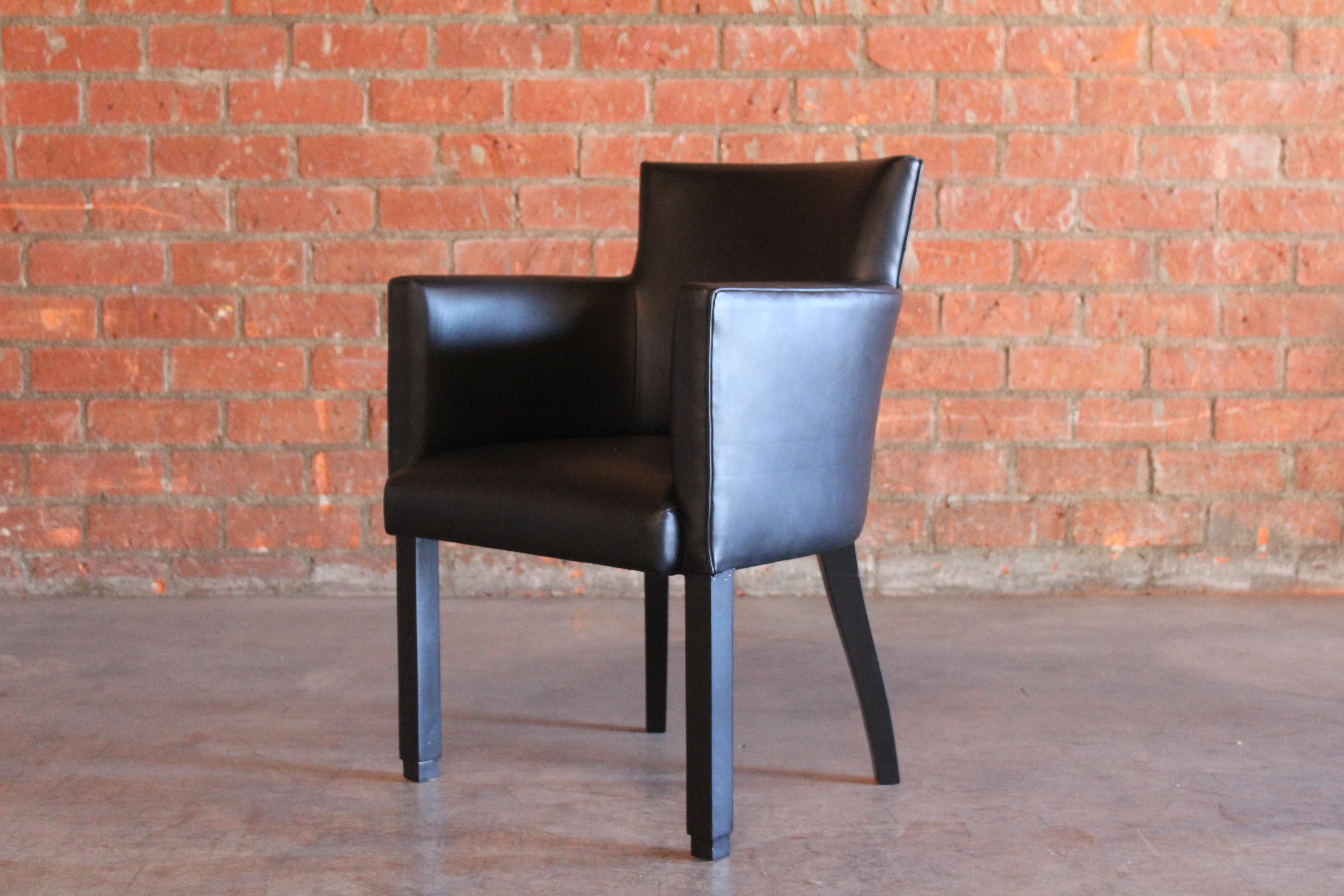 Leather 1930s French Armchair in the Manner of Jacques Adnet