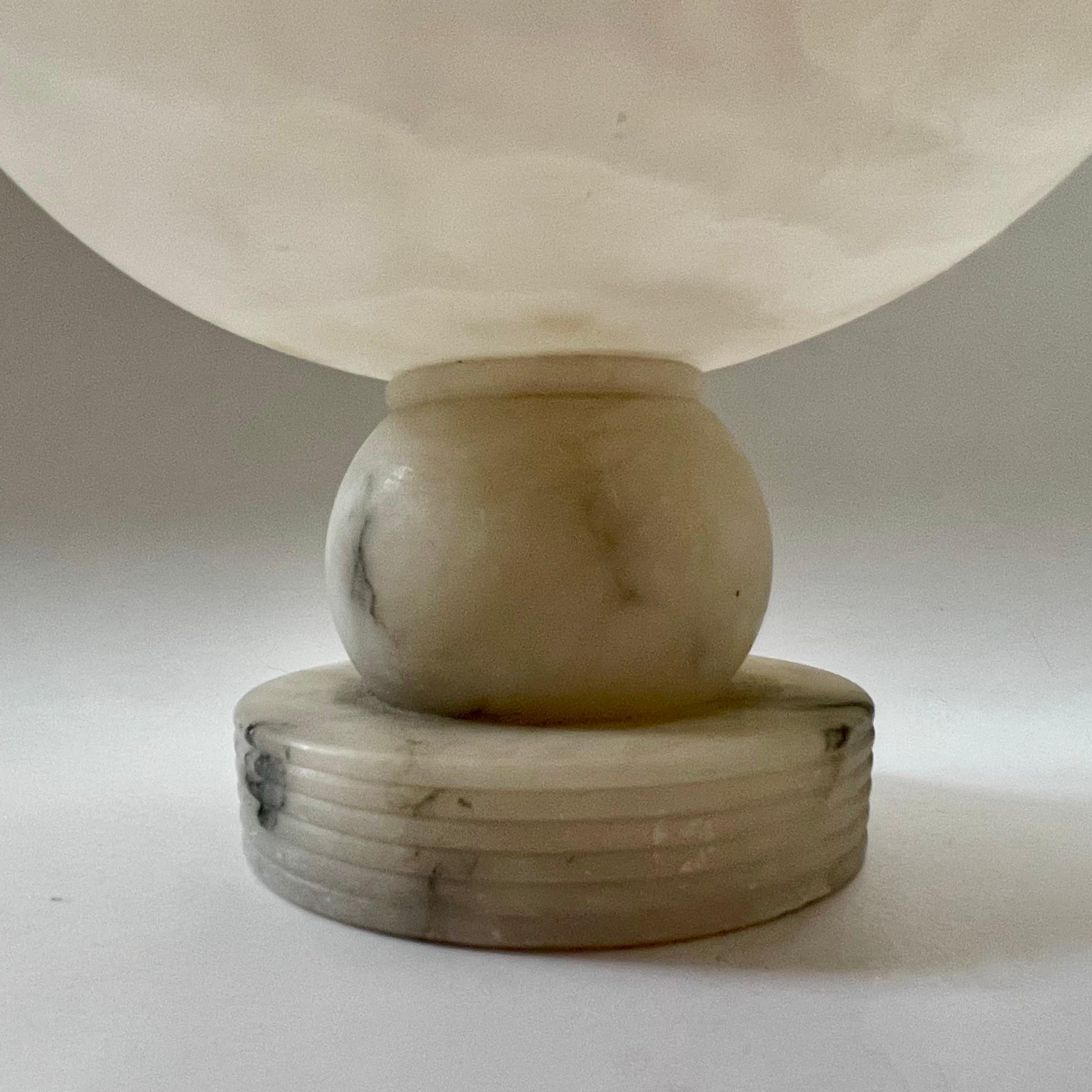 Carved 1930s French Art Deco Alabaster Centrepiece For Sale