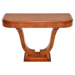 1930's French Art Deco Amboyna Console Table