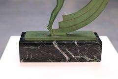 Escultura Art Decó Bailarina Bacchanale de Janle para Max Le Verrier, Francia Años 30